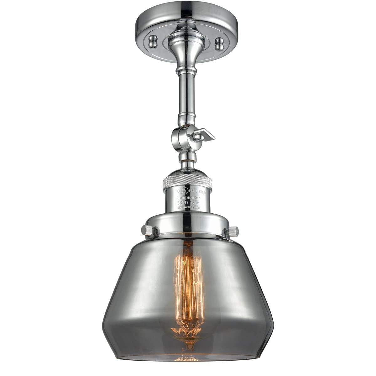 Innovations 201F-PC-G173-LED Modern LED Semi-Flush Mount Ceiling Light Fixture - Polished Chrome Finish - Perfect for Bedroom, Hallway & Kitchen Lighting