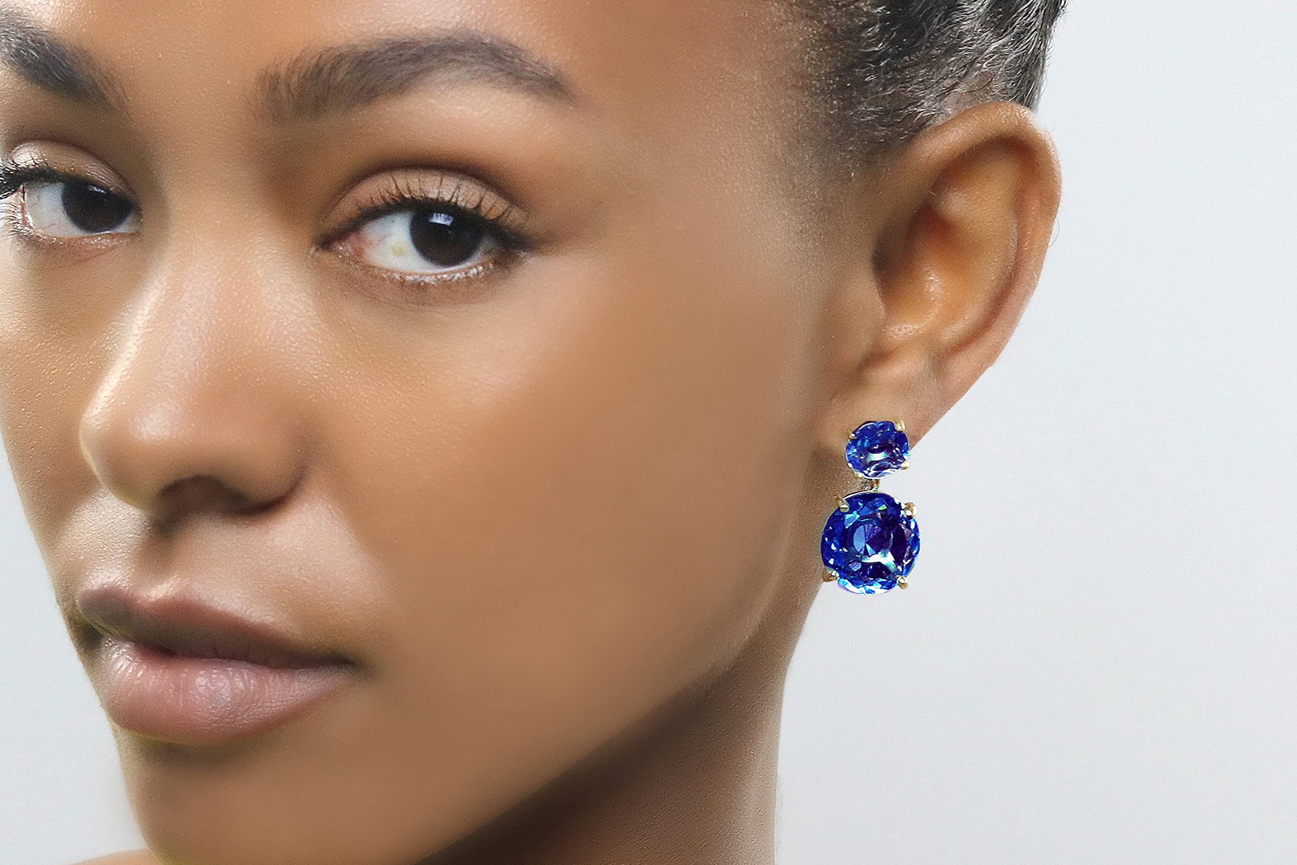 Sapphire Earrings for Women - Blue Gemstone Dangling Jewelry - Perfect for Bridal & Gifts