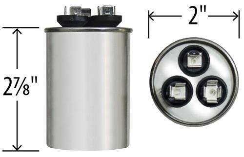 Genteq Round Dual Run Capacitor 30/3 uf MFD 370V AC - Replacement for Comfort Maker HVAC Units - Perfect for AC Repair & Motor Start Applications