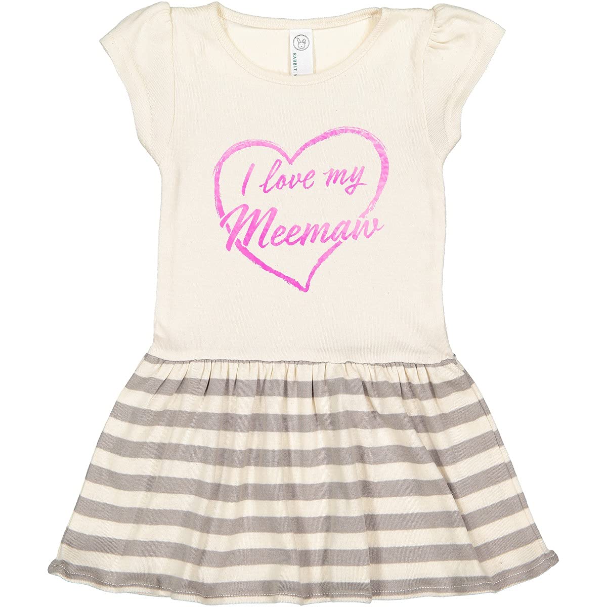Inktastic I Love My Meemaw Pink Chalk Heart Toddler Dress - Cute Baby Girl Outfit for Family Gatherings & Special Occasions