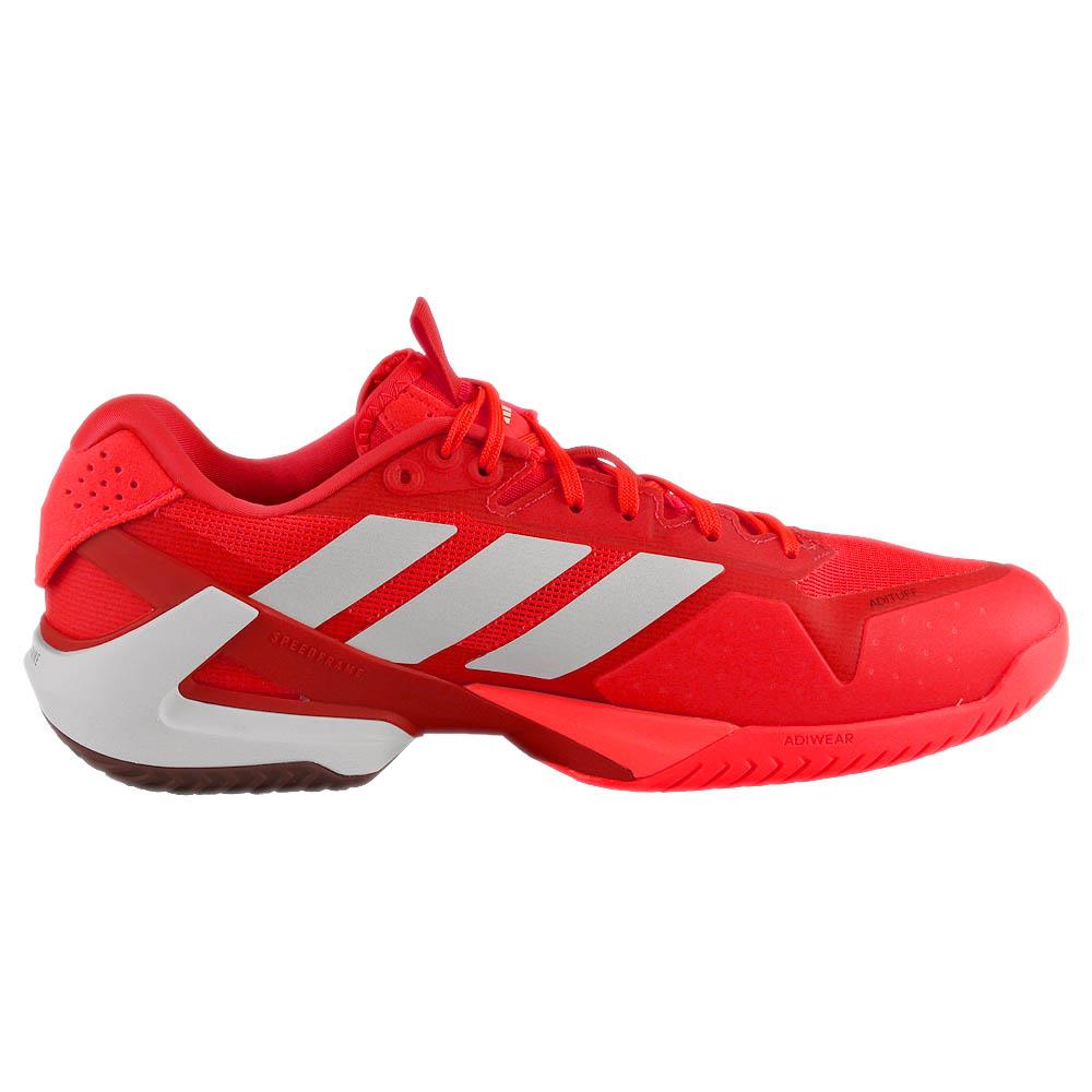 Adidas Men's Adizero Ubersonic 5 Tennis Shoes - Lucid Red/Aurora Ruby | Lightweight Performance Sneakers for Competitive Play & Court Sports