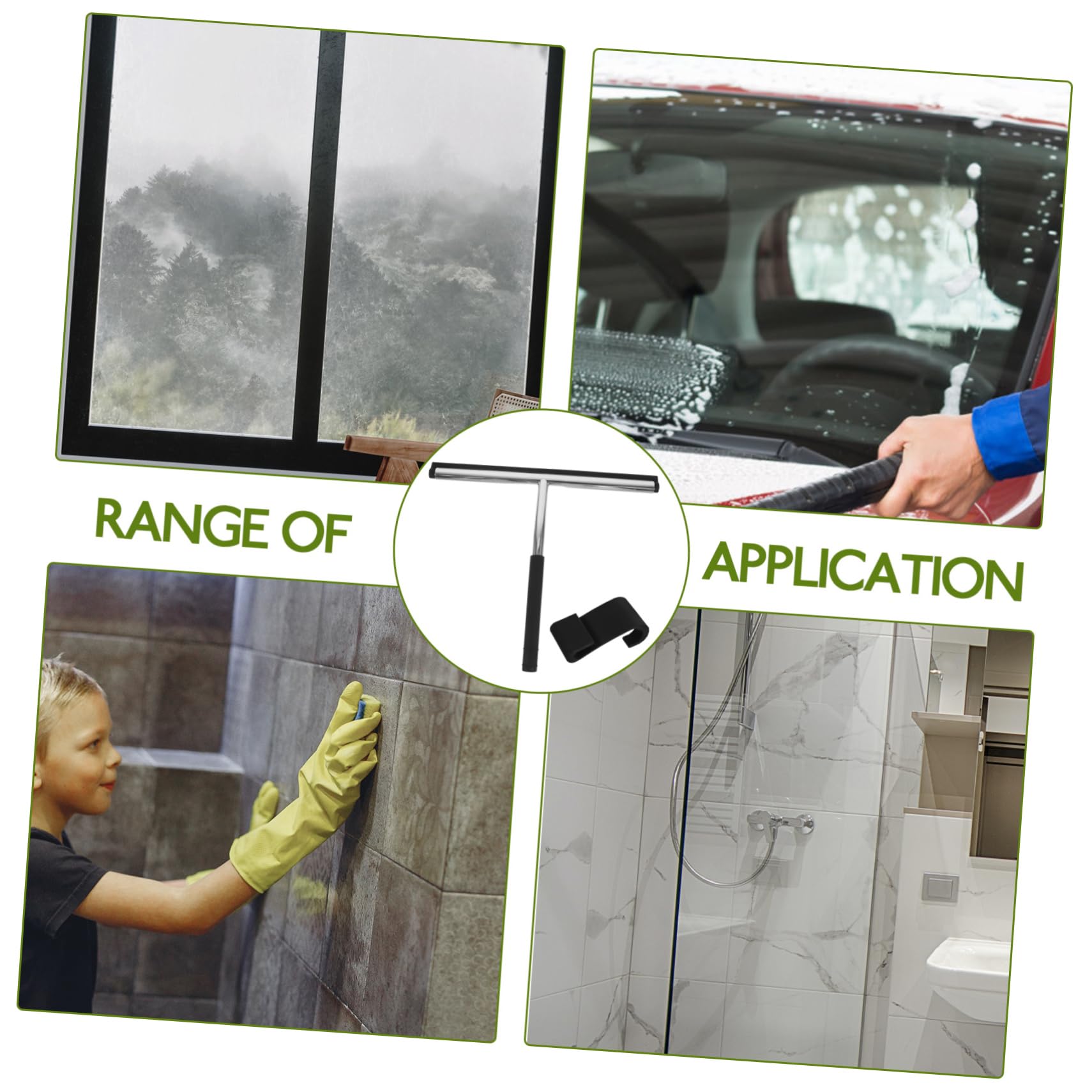 Baluue 1-Piece Glass Wiper Squeegee - Car Windshield, Tile Wall & Shower Cleaner - Water Removal Tool for Windows, Mirrors & Glass Surfaces - Perfect for Home, Office and Auto Cleaning