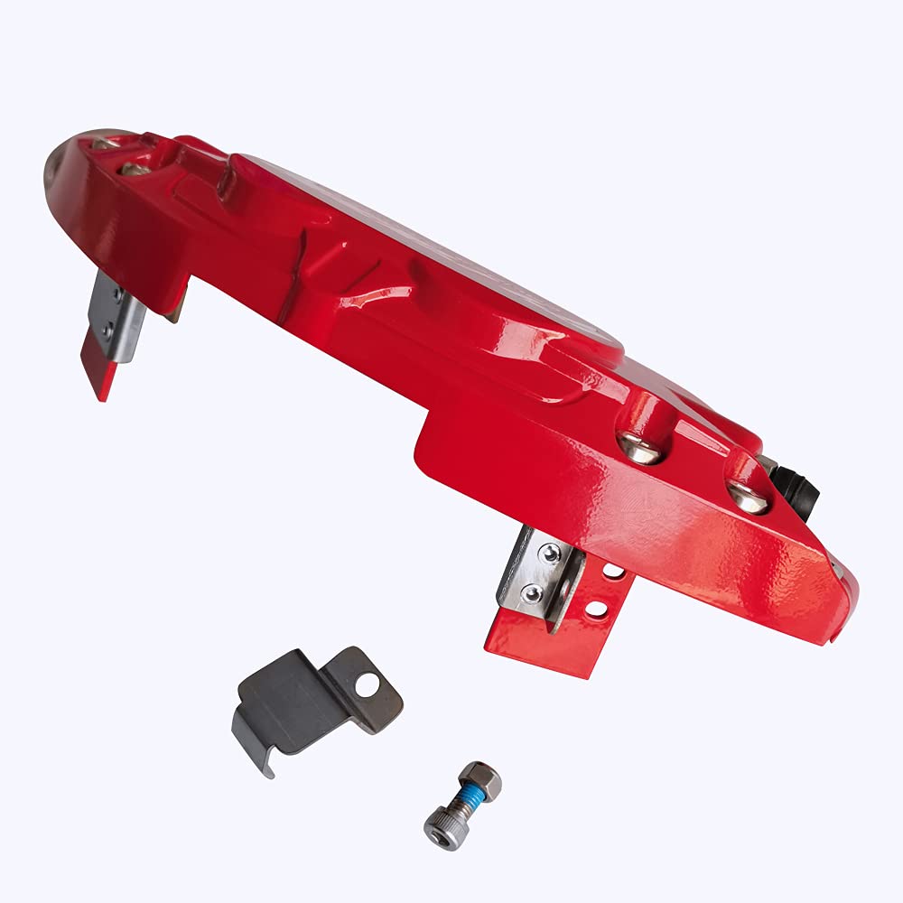High-Quality AOOA Aluminum Red Caliper Covers with White Lettering - Compatible with Dodge Charger, Challenger & Chrysler 300 (Front Double Piston) - Upgrade Your Car's Brake Aesthetics for Street Racing & Show Cars