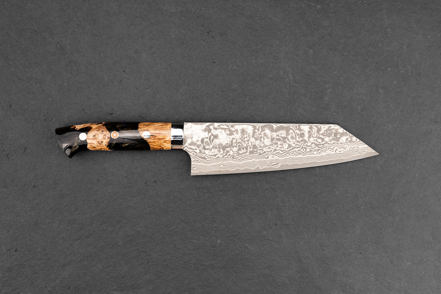 Takeshi Saji R2 Black Damascus Western Bunka Knife 165mm - Premium Japanese Chef Knife for Slicing, Dicing & Precision Cooking