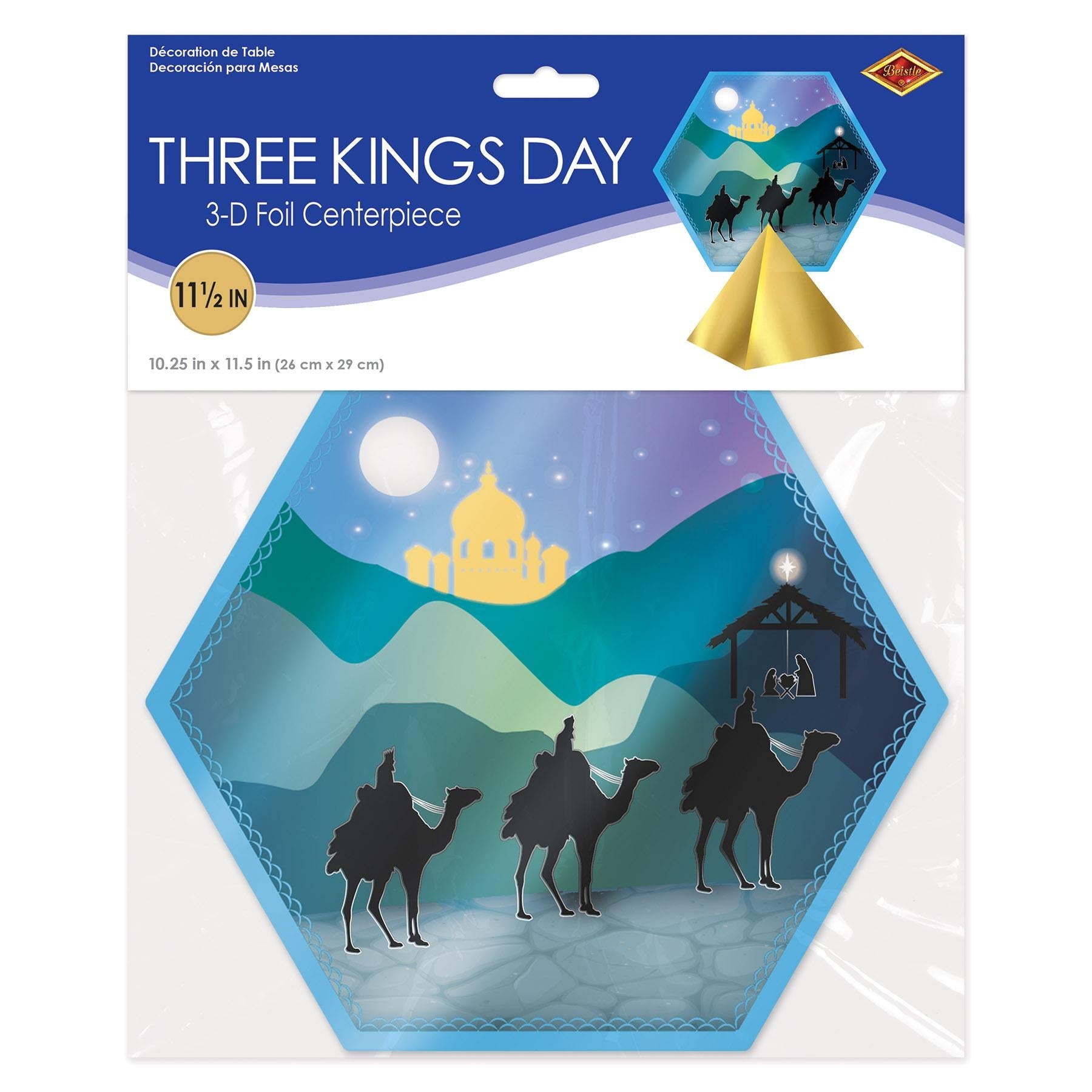 12 Pack Beistle Christmas 3D Foil Three Kings Day Centerpiece Decorations - Perfect for Holiday Table Decor, Party Supplies, and Festive Celebrations