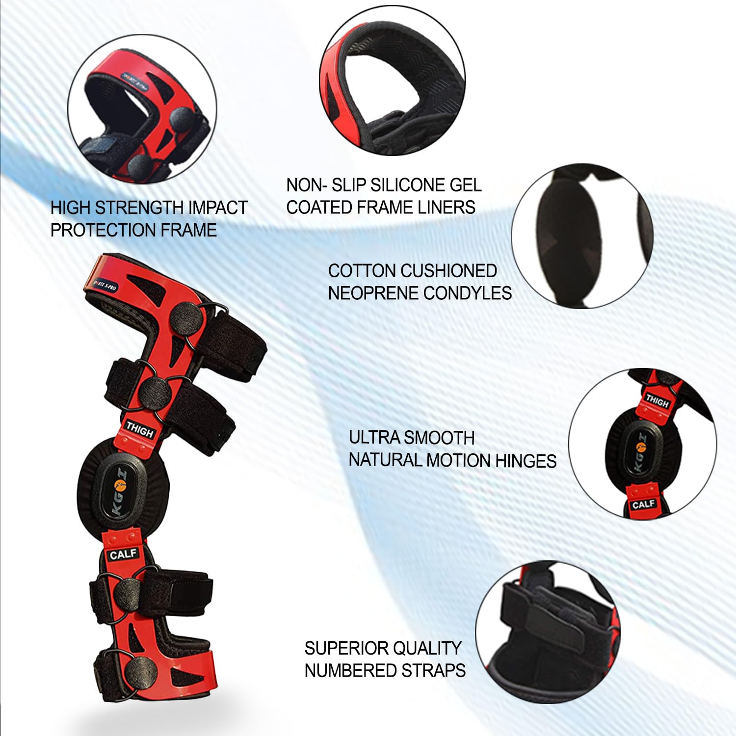 ACL Knee Brace for Men & Women - Support for Ligament, Sports Injuries, Arthritis (OA) & Joint Pain Relief - Adjustable & Breathable (Size 7) - Perfect for Running, Basketball & Workout Recovery