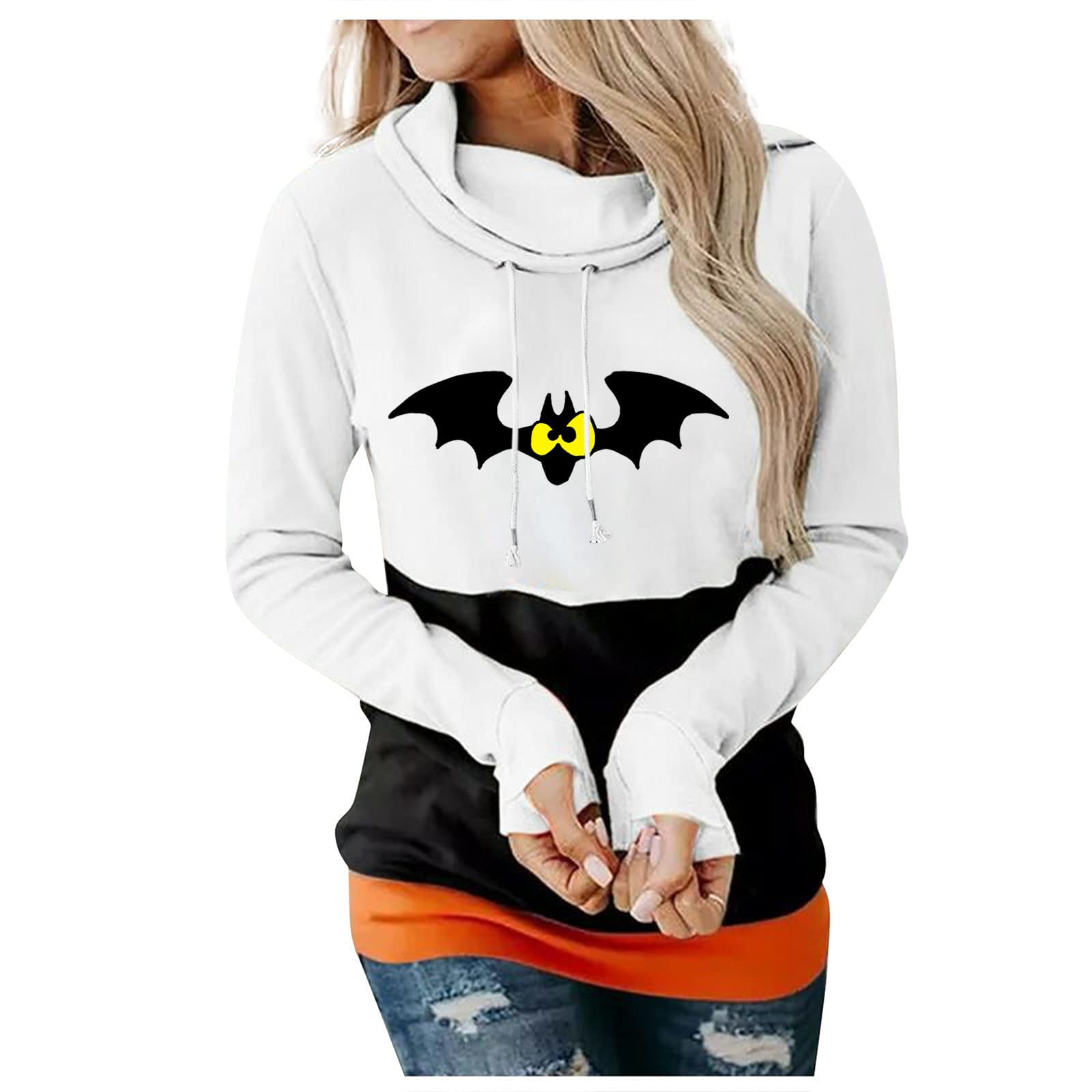 Sexy Halloween Costumes for Women 2023 - Funny Graphic Crewneck Loose Fit Top & Spooky Season Coat | Perfect for Halloween Parties, Cosplay Events & Themed Outfits