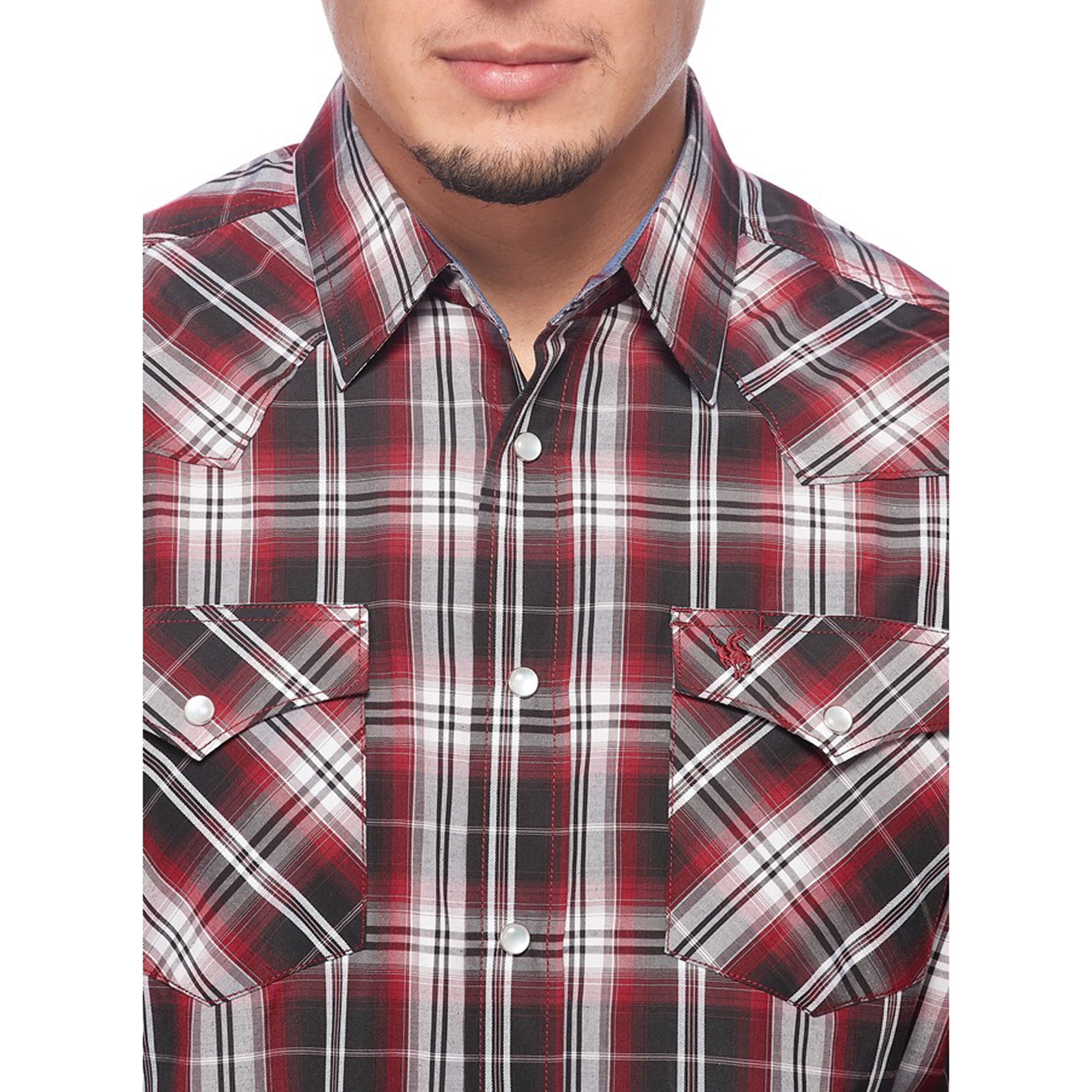 Avalon Men's Red Grey Black Plaid Flannel Long Sleeve Shirt - Soft Comfortable Casual Wear for Fall Winter Outdoor Activities
