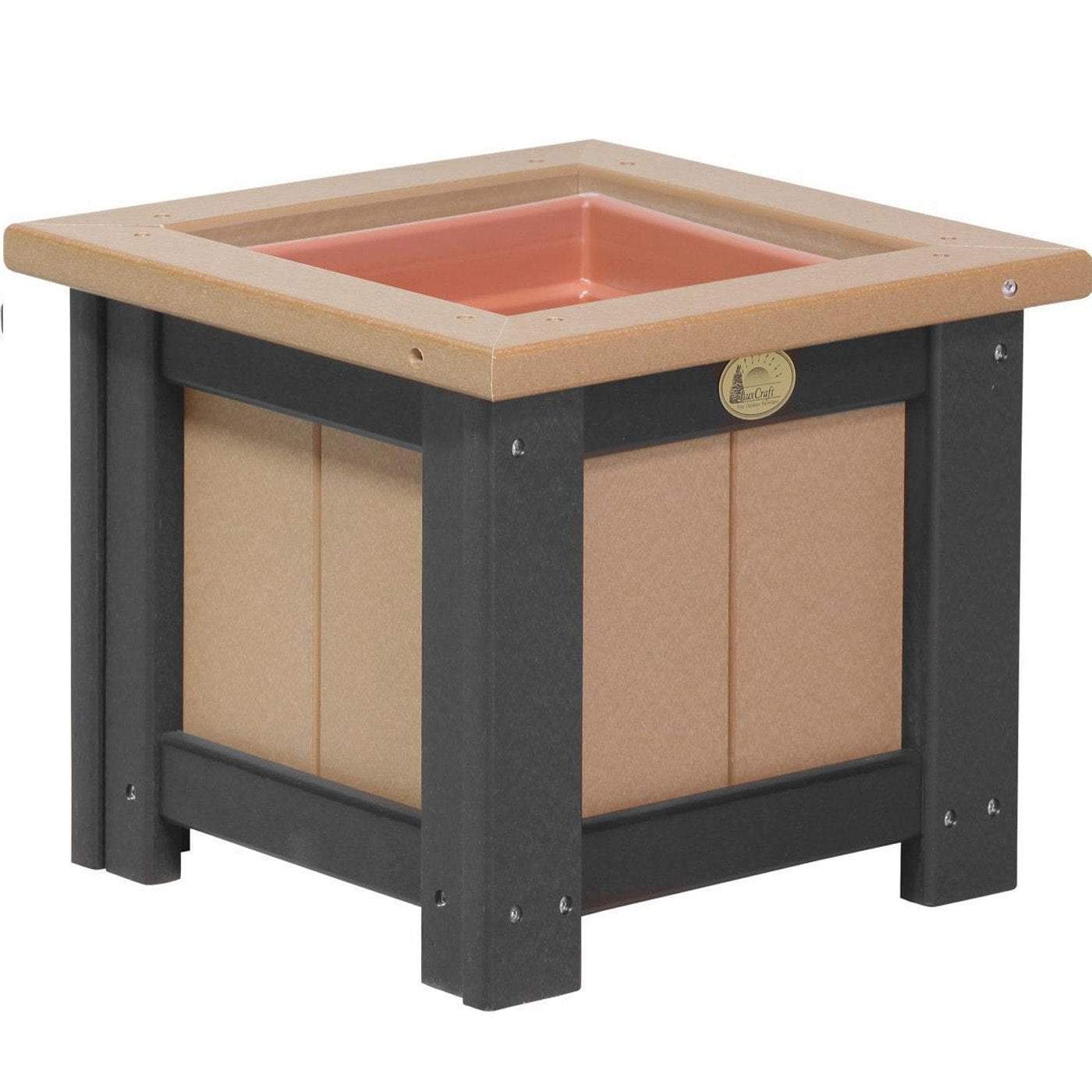 Eco-Friendly Recycled Plastic Square Planter with Cup Holder - Modern Garden Decor for Indoor & Outdoor Plants | Perfect for Patio, Balcony, and Office Spaces