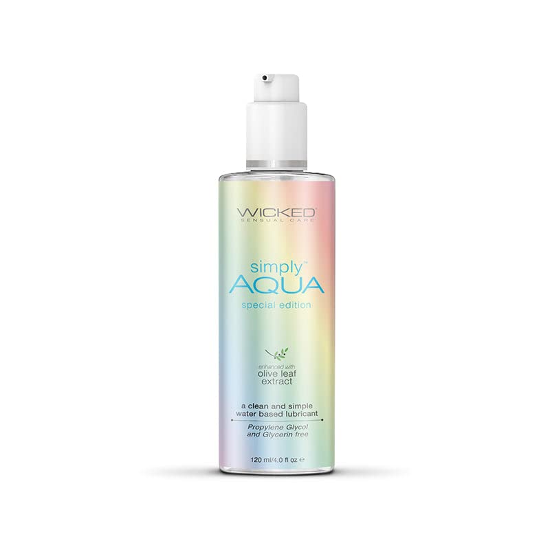 Wicked Sensual Care Aqua Special Edition Water Based Personal Lubricant - 4 Oz Bottle | Long Lasting & Hypoallergenic for Couples & Intimate Moments