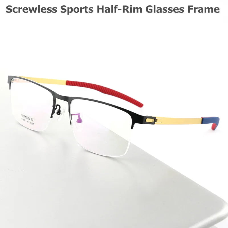 Aimee Unisex Semi-Rimless Square Titanium Sports Eyeglasses 2992 - Lightweight Durable Frames for Running, Cycling & Outdoor Activities