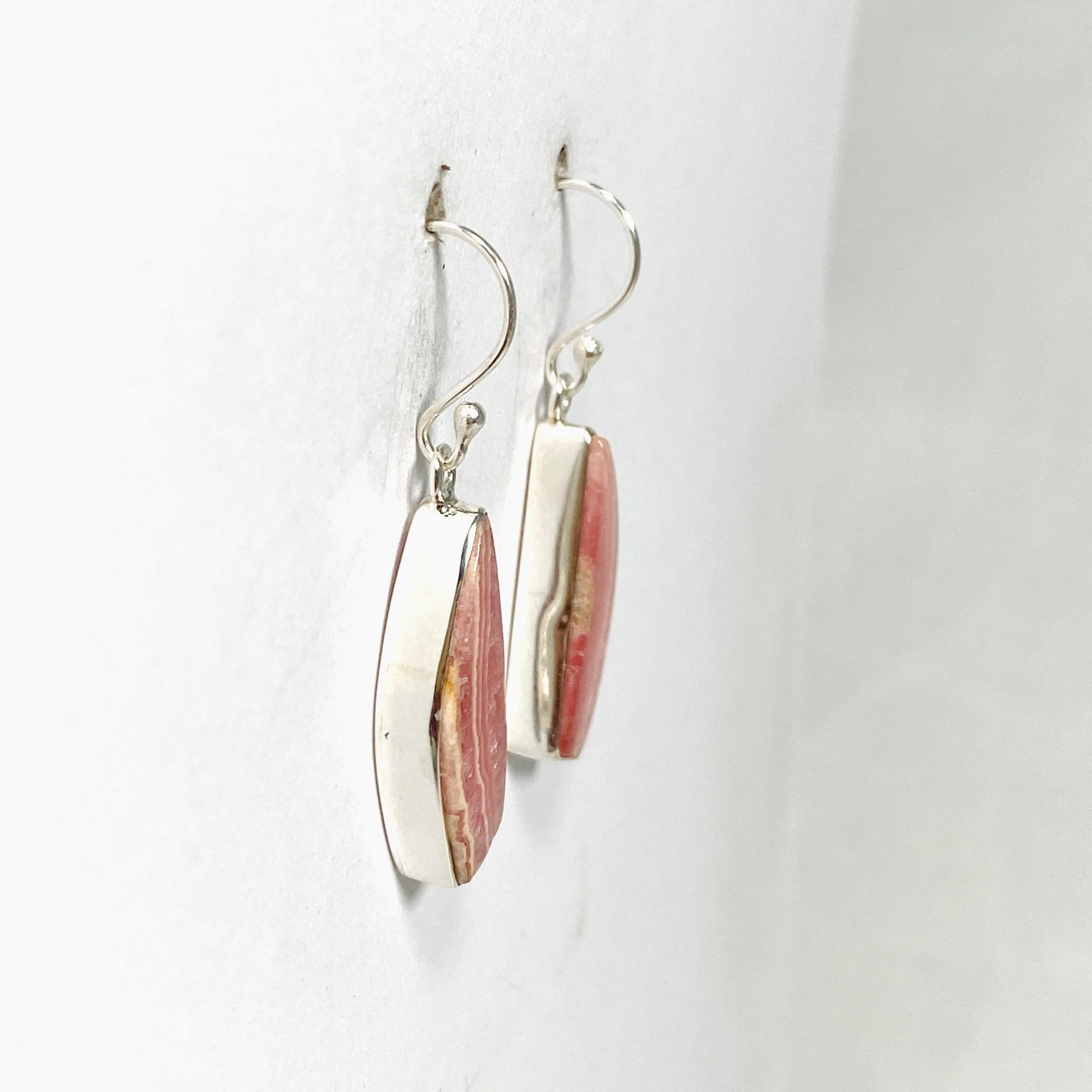 Rhodochrosite Freeform Earrings KEGJ1463 - Handmade Gemstone Jewelry for Women, Boho Dangle Earrings - Perfect for Parties, Weddings & Everyday Wear