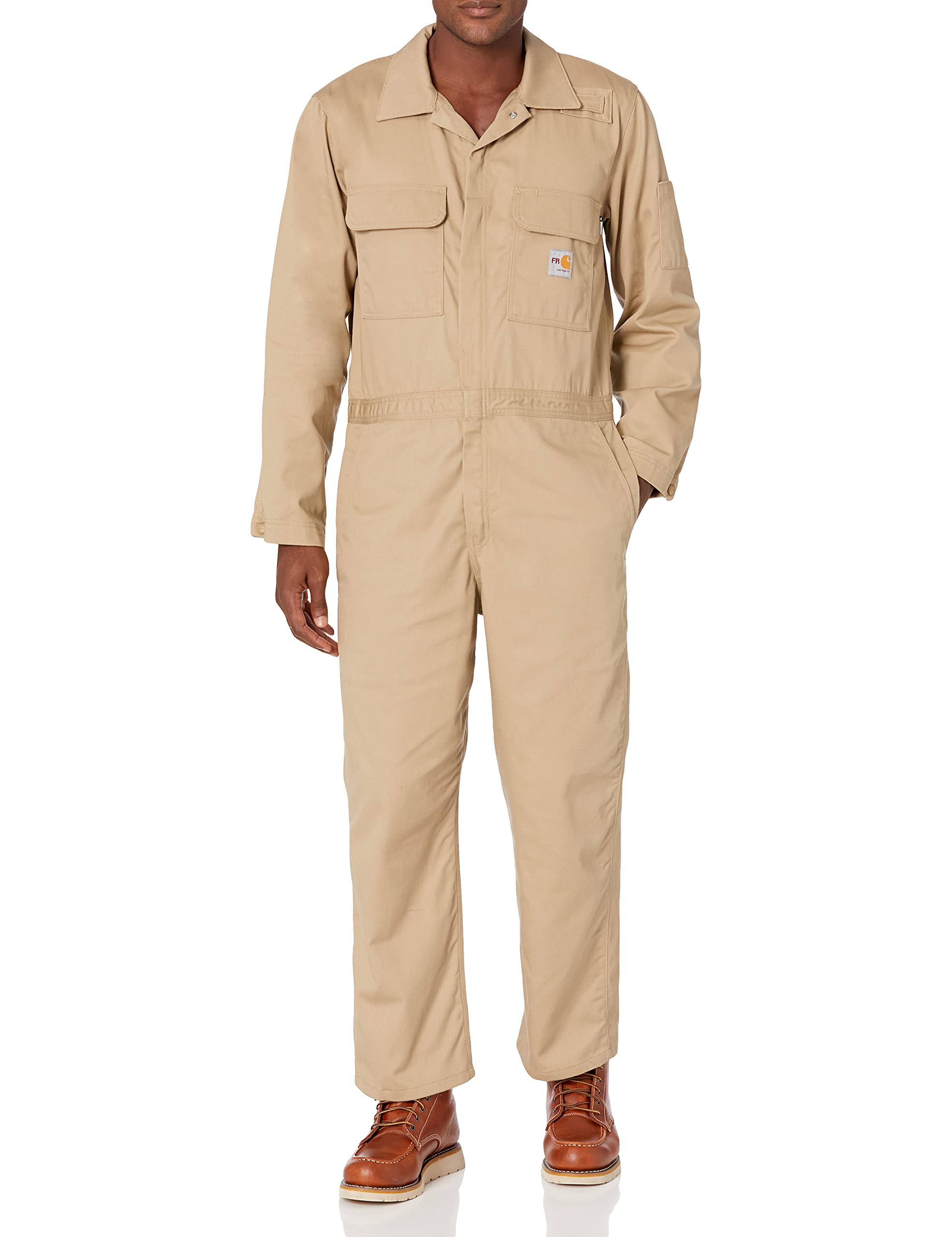 Carhartt Men's Flame Resistant Relaxed Fit Twill Coverall Work Jumpsuit - Durable FR Coveralls for Construction, Welding & Industrial Work