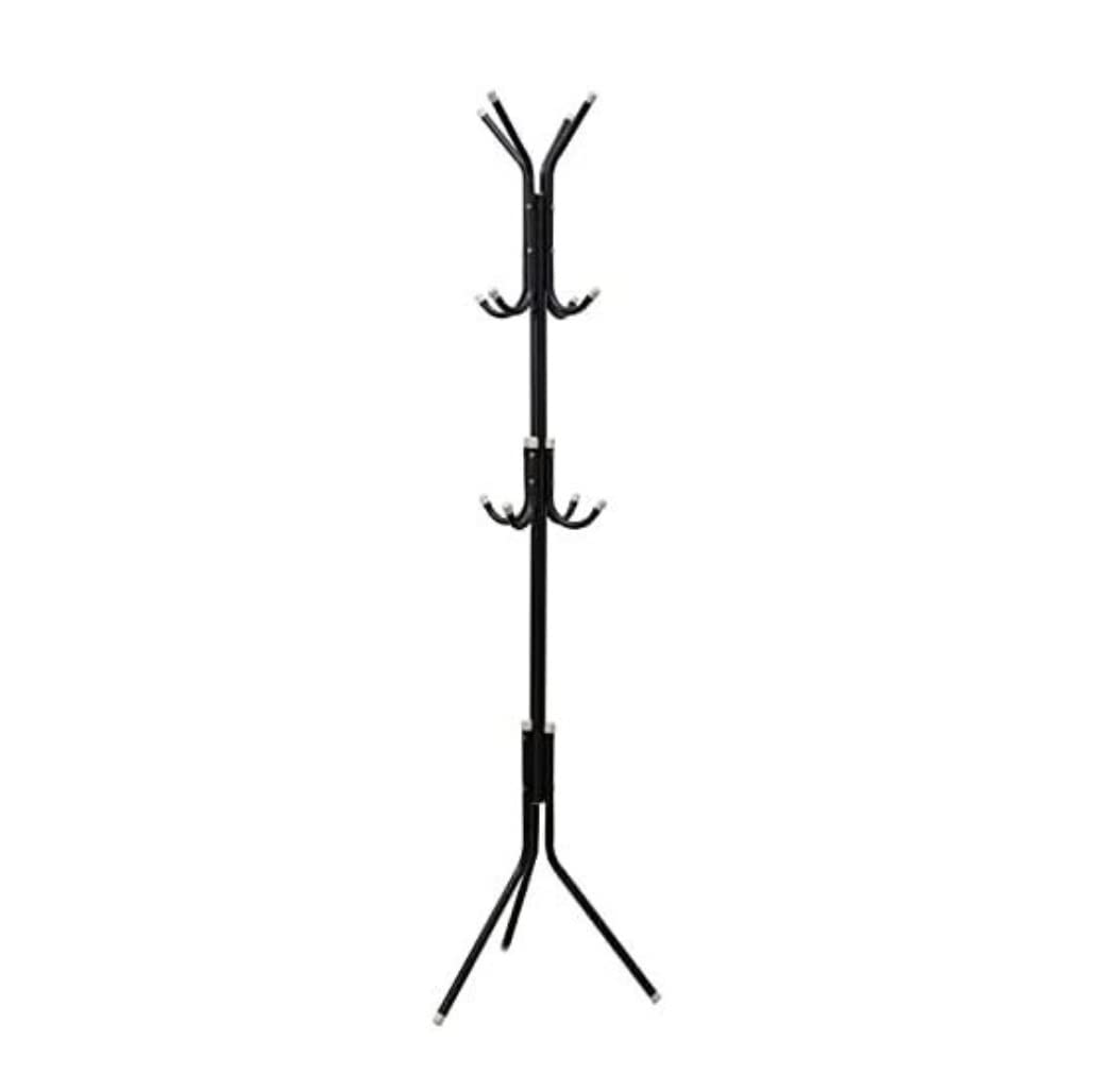 Iron Coat Rack with 12 Hooks - Sturdy Clothes Organizer Stand for Jackets, Suits & Accessories | Space-Saving Hat & Coat Tree for Bedroom, Entryway & Closet (Black)