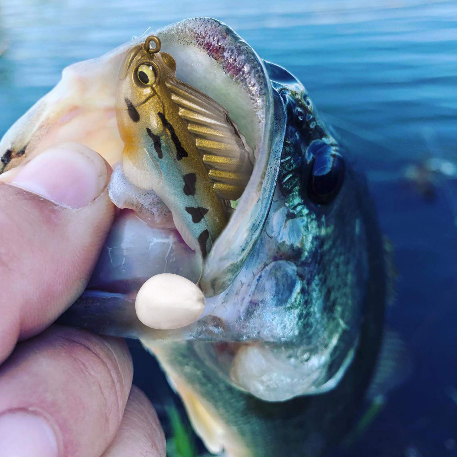 Basskiller 5-Piece Saltwater Fishing Lure Set - Bluegill Swimbait with Fin Guarded Hooks for Bass, Muskie & Walleye | Realistic Action Soft Plastic Baits for Freshwater & Saltwater Fishing | Perfect for Lake, River and Ocean Angling