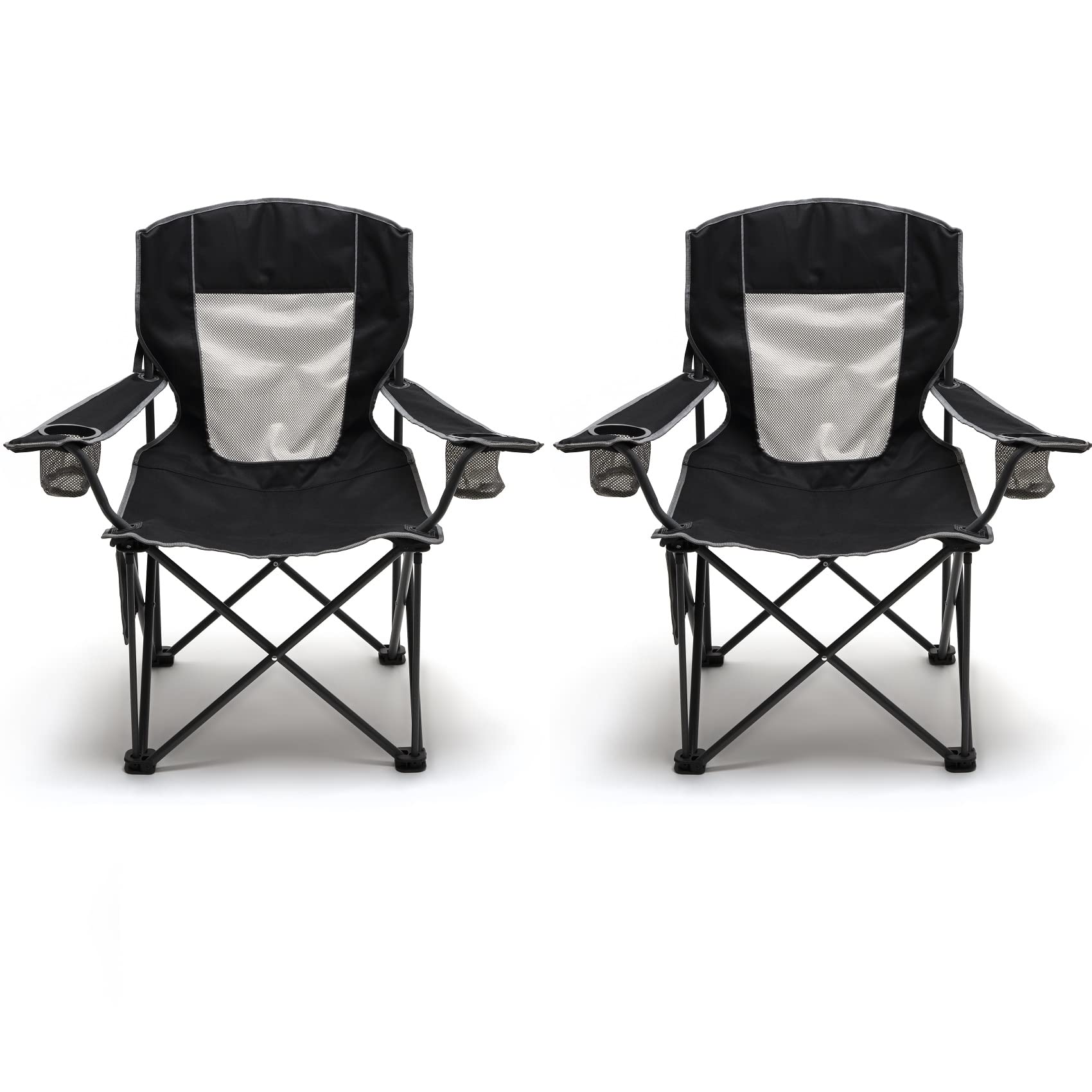 Sunnyfeel XL Oversized Heavy Duty Camping Chair for Adults - 300 LBS Weight Capacity, Folding Portable Quad Arm Lawn Chair with Padded Seat & Storage Pocket - Perfect for Outdoor Camping, Picnics, Beach, Sports Events & Backyard Relaxation