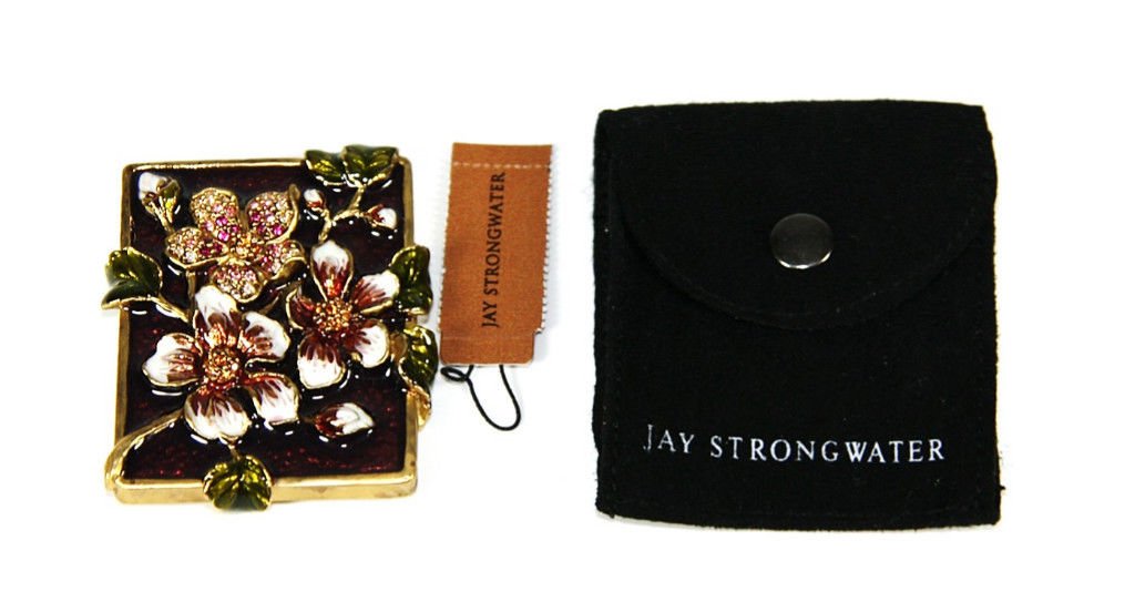 Jay Strongwater Raquel Dogwood Purse Mirror - Elegant Floral Design Compact Mirror for Women - Perfect for Handbags, Makeup Touch-Ups & Gifts