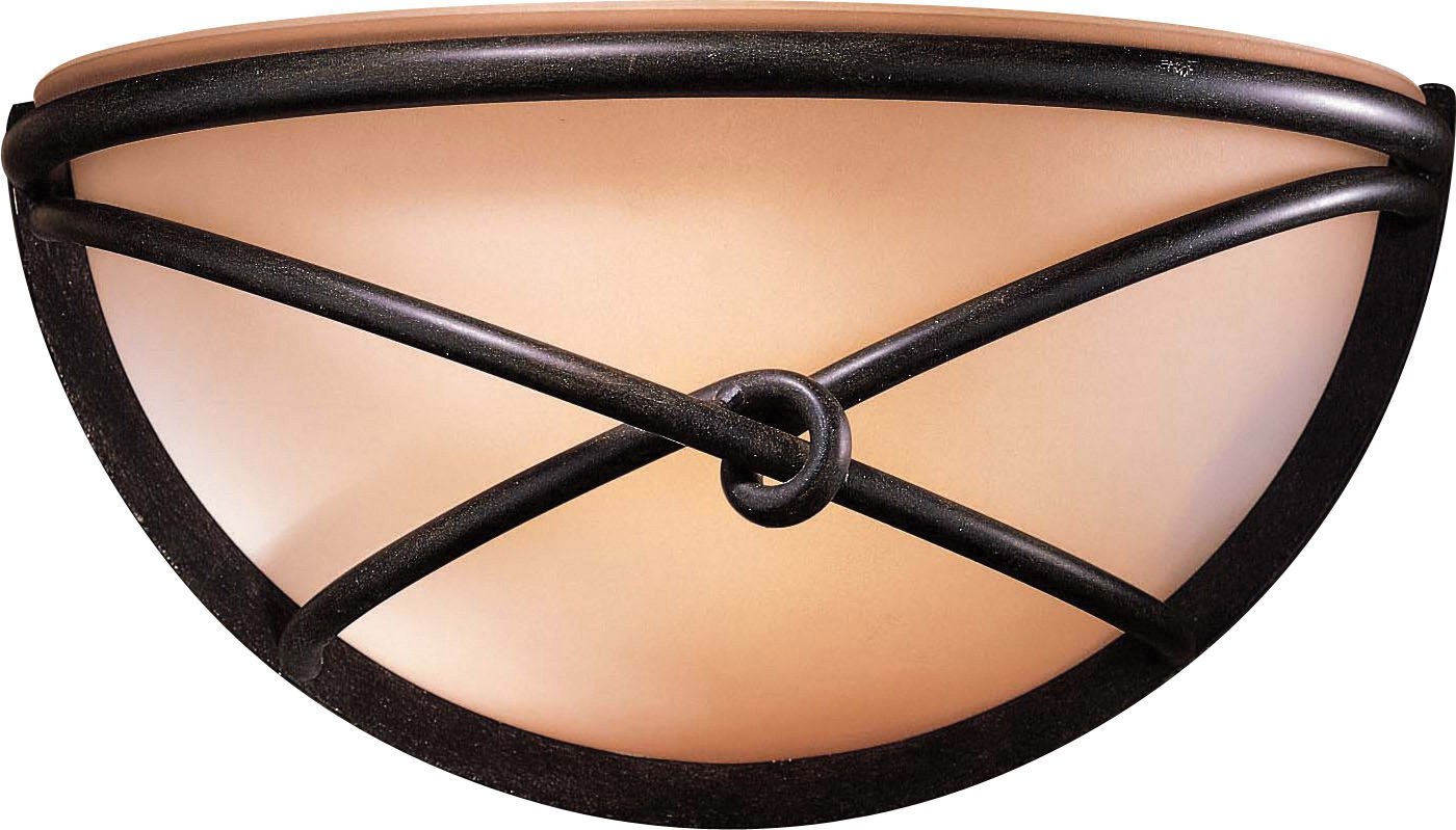 Minka Lavery 1971-138 Aspen II Bronze Wall Sconce - 1 Light Bathroom Vanity Fixture with Damp Rated Glass Shade, 100W - Perfect for Bathroom, Bedroom, and Hallway Lighting