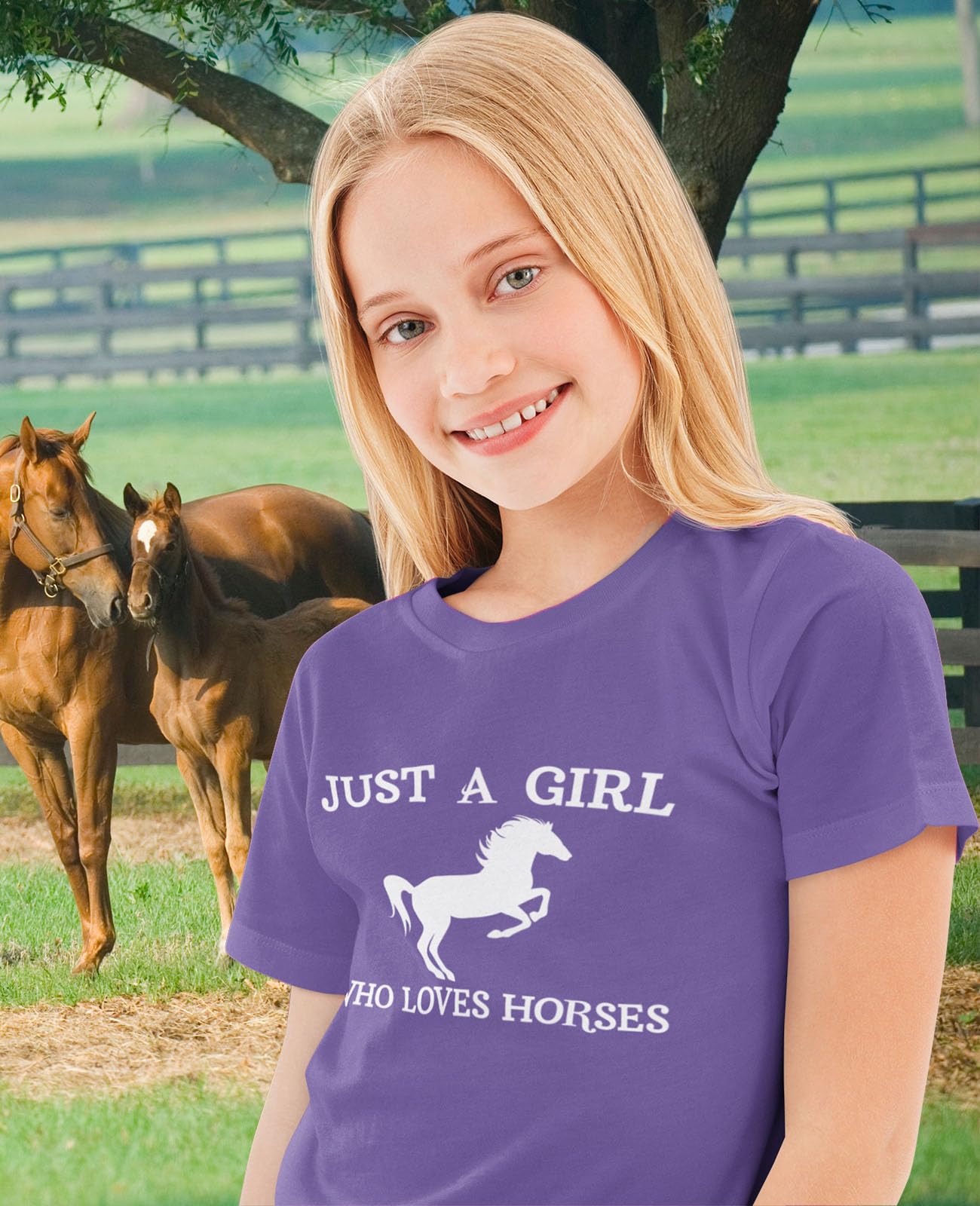 Equestrian Horse Lover T-Shirt for Girls & Kids - Perfect Horseback Riding & Equestrian Gifts for Young Horse Enthusiasts - Great for Riding Lessons, Barn Visits & Horse-Themed Parties