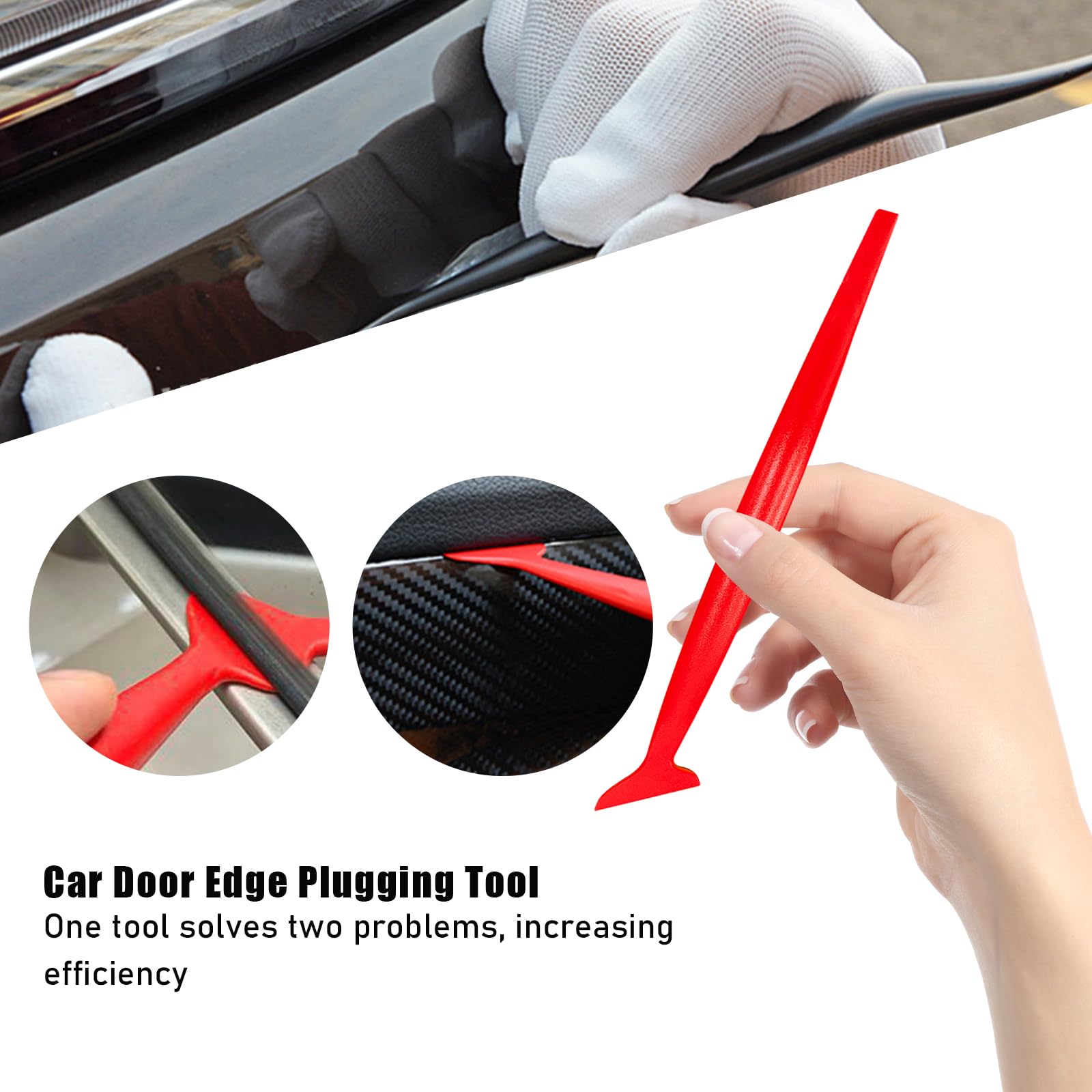 Ziciner 3PCS Car Wrapping Vinyl Tool Kit - 3 in 1 Flexible Micro Squeegee with Curves Slot & Different Hardness - Universal Window Film Application Tools for Vehicle Wrapping - Perfect for DIY Auto Tinting, Decal Installation & Paint Protection Film Jobs