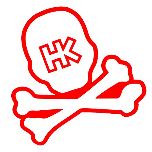 HK Army Giant Car Sticker - Skull Design in Red - Waterproof Vinyl Decal for Cars, Trucks, Laptops & Windows - Show Your Style on the Road