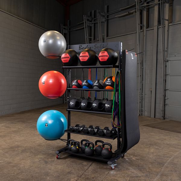 Body Solid GAR250 Multi Storage Tower - Heavy Duty 5-Tier Garage Shelving Unit for Home Gym Equipment Storage & Organization | Perfect for Garage, Basement, Warehouse & Utility Room Organization