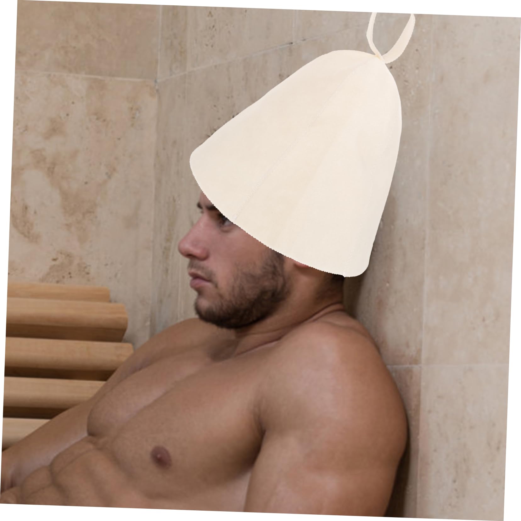 HOMSFOU Thickened Sauna Hat Set - Absorbent Felt Bath & Sauna Cap for Spa, Yoga, Hot Tub - Home Sauna Accessories for Women & Men - Soft & Comfortable Sauna Blanket Alternative