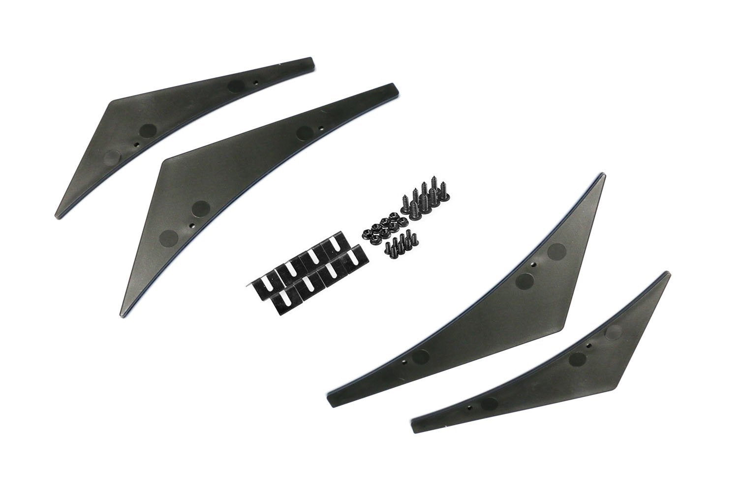 4pcs Universal Black Front Bumper Canard & Body Diffuser Fins - Aerodynamic Car Styling Accessories for Sports Cars, Tuners & Racing Vehicles - Enhances Appearance & Performance