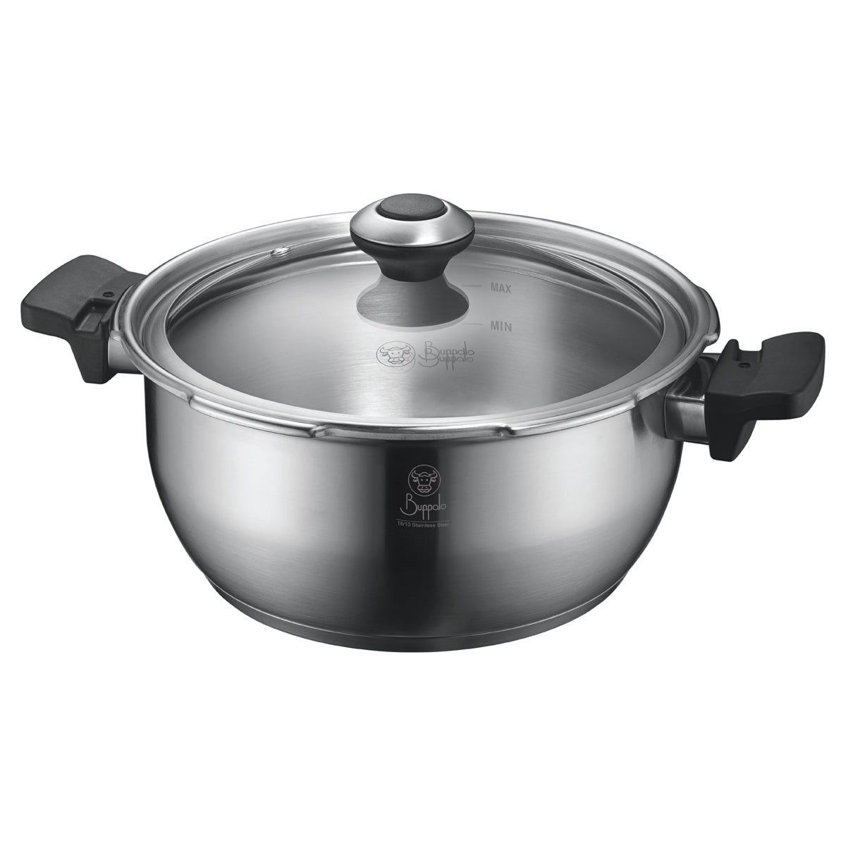 Buffalo 24CM/4L+8L Dual Handle High-Speed Pressure Cooker Set - Perfect for Fast Cooking, Meal Prep & Large Family Dinners