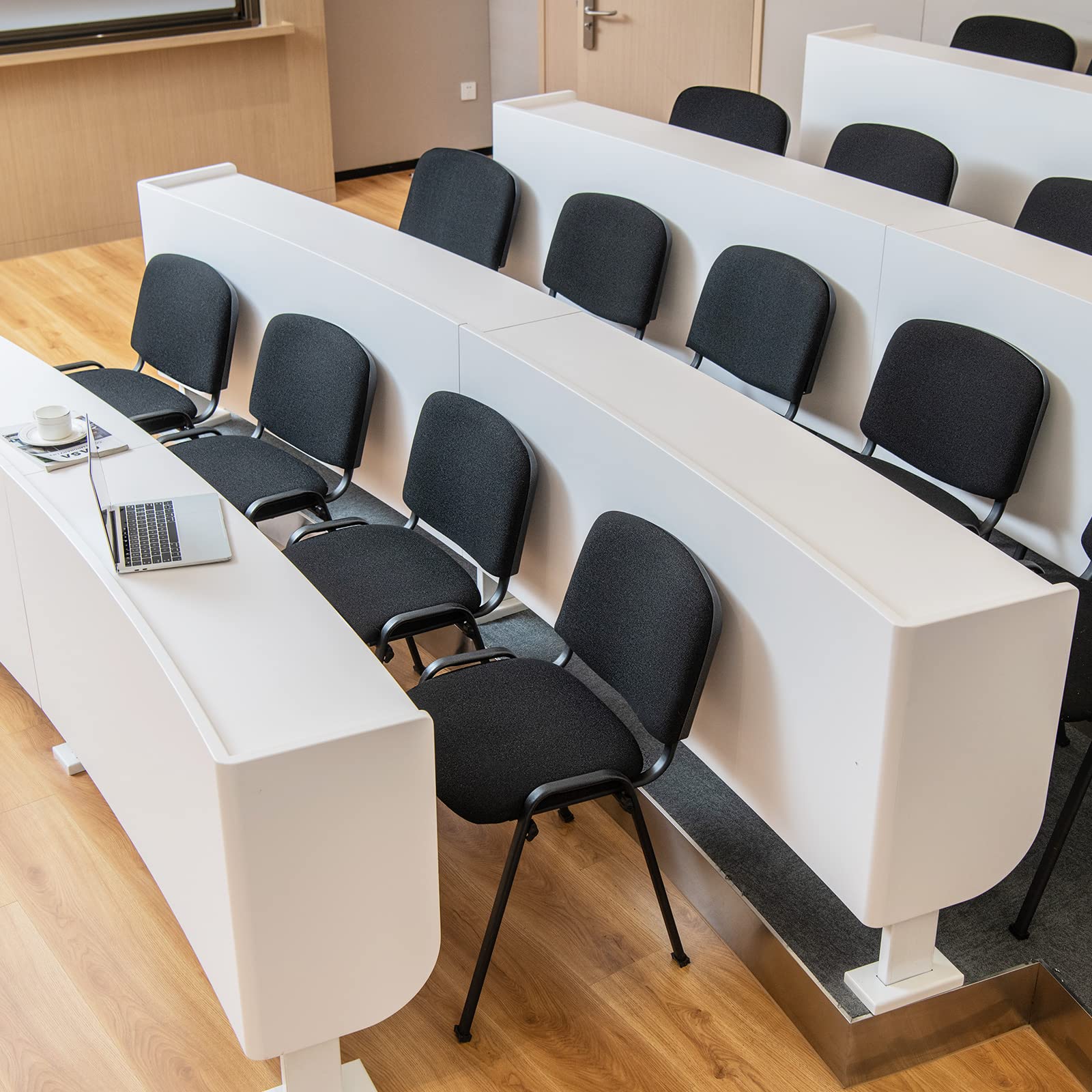 Tangkula 5-Piece Stackable Conference Room Chairs Set - Ergonomic Office Guest Chairs with Upholstered Back & Seat - Perfect for Waiting Rooms, Meeting Spaces & Reception Areas (Black) - Ideal for Corporate Offices, Hotels & Business Centers