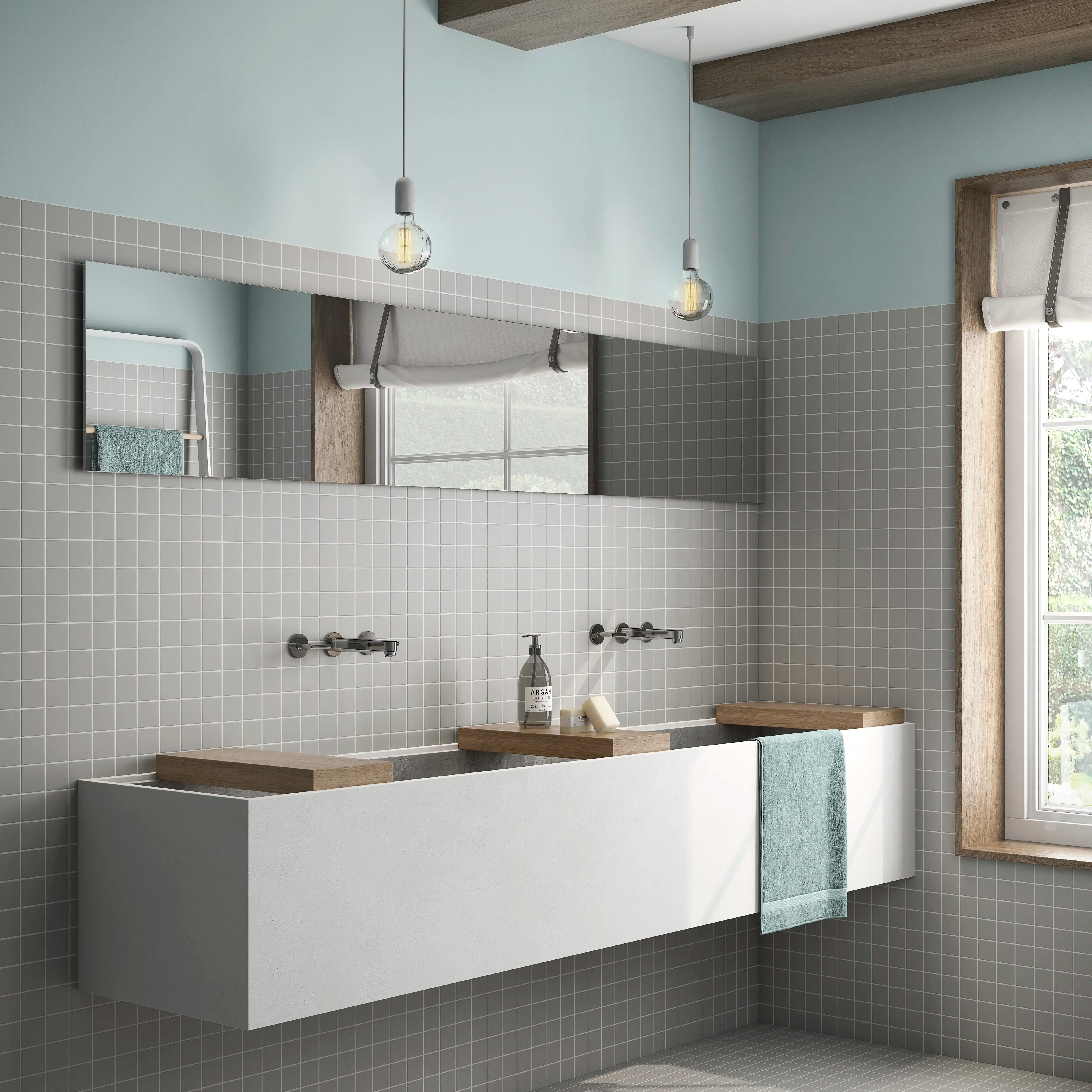 Light Gray Porcelain Mosaic Tile 2