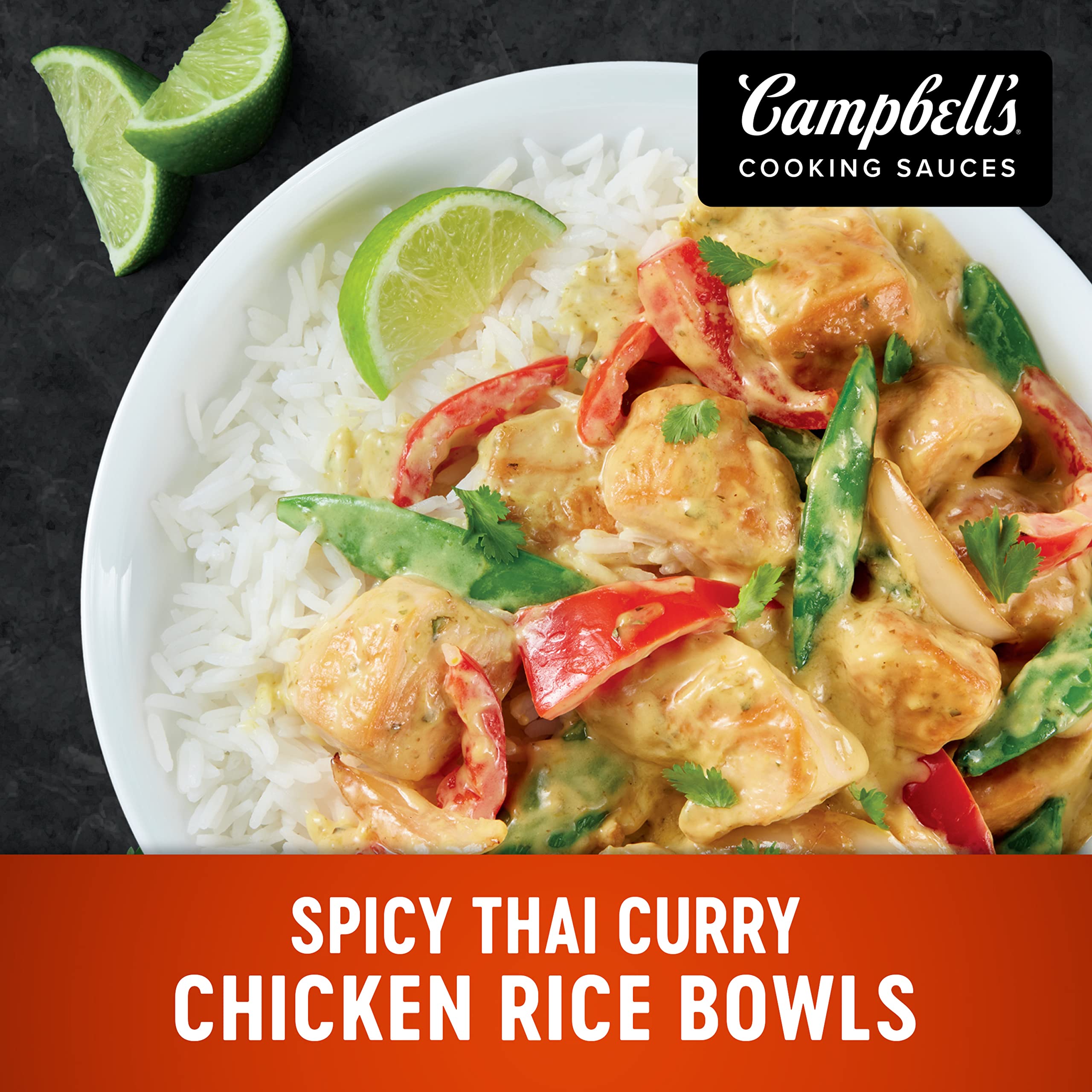 Campbell's Spicy Thai Curry Cooking Sauce - 11 Oz Pouch (Pack of 6) | Authentic Thai Flavors for Stir-Fry, Noodles & Rice Dishes | Quick & Easy Meal Solution