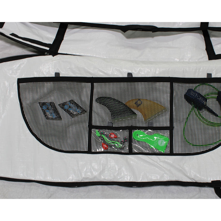 Premium Wheeled Longboard Travel Bag - Heavy Duty Coffin Style for 9'0 & 9'6 Surfboards (Fits 2-4 Boards) Navy/Gray - Perfect for Surf Trips & Air Travel Protection