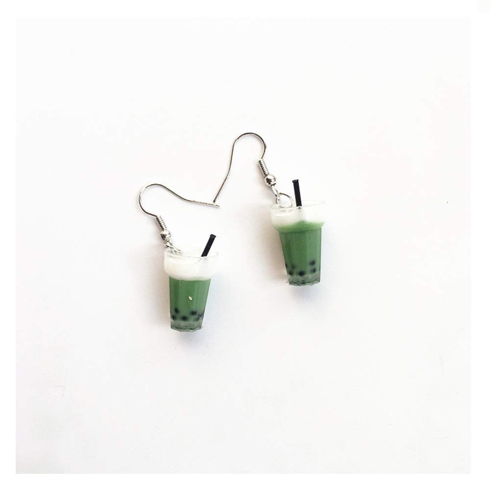 Stylish Green Bubble Tea Dangle Earrings - Cute Pearl Milk Tea Jewelry for Women, Perfect for Tea Lovers, Parties, and Fun Outfits | Great Gift for Drink Enthusiasts