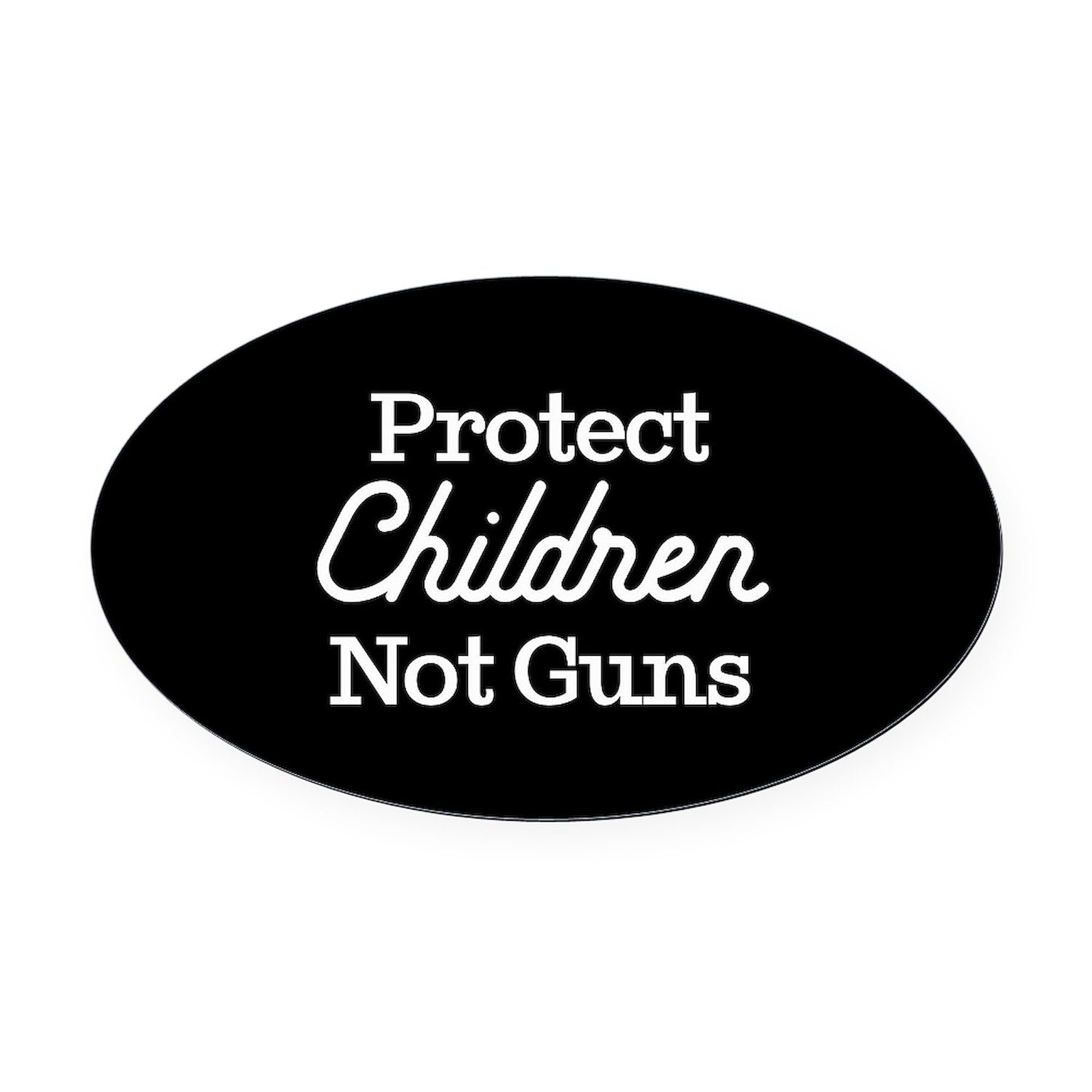 Protect Children Not Guns Oval Car Magnet - Euro Oval Bumper Sticker for Cars, Trucks & Vehicles - Show Your Support for Gun Control & Child Safety - Perfect for Political Activism, Awareness Campaigns & Social Causes