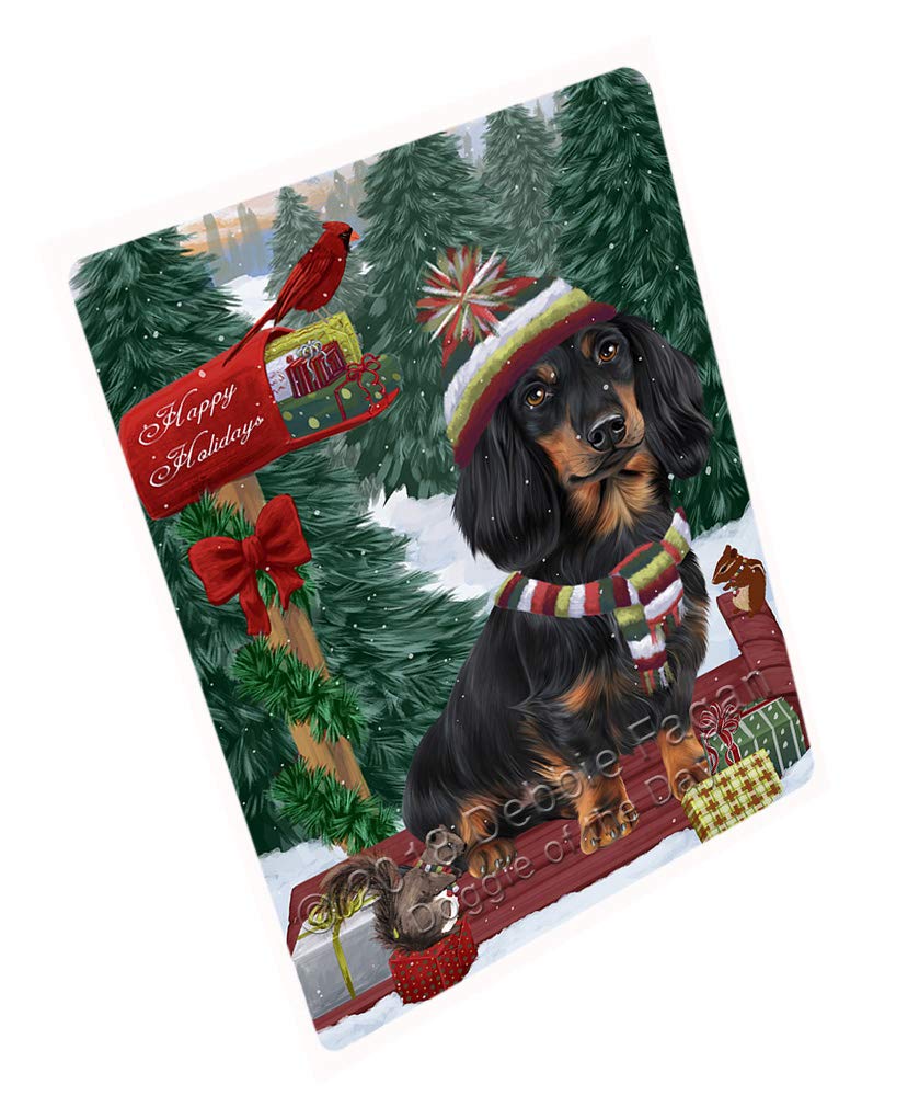 Merry Christmas Woodland Sled Dachshund Dog Large Refrigerator/Dishwasher Magnet - 18