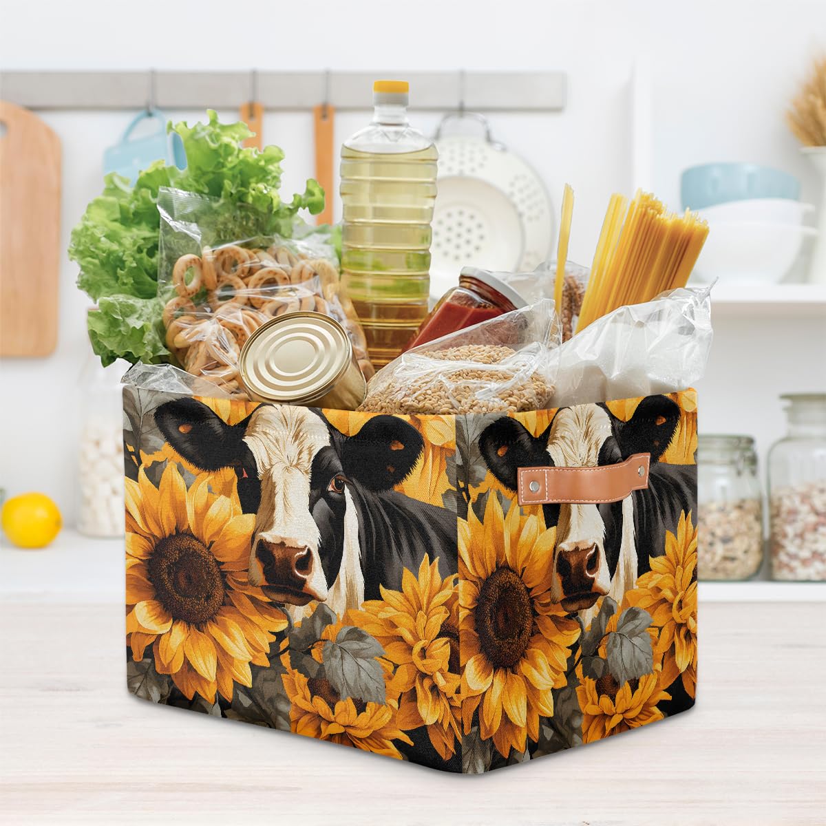Foldable Storage Baskets with Handles - 2 Pack for Home & Shelves Organization