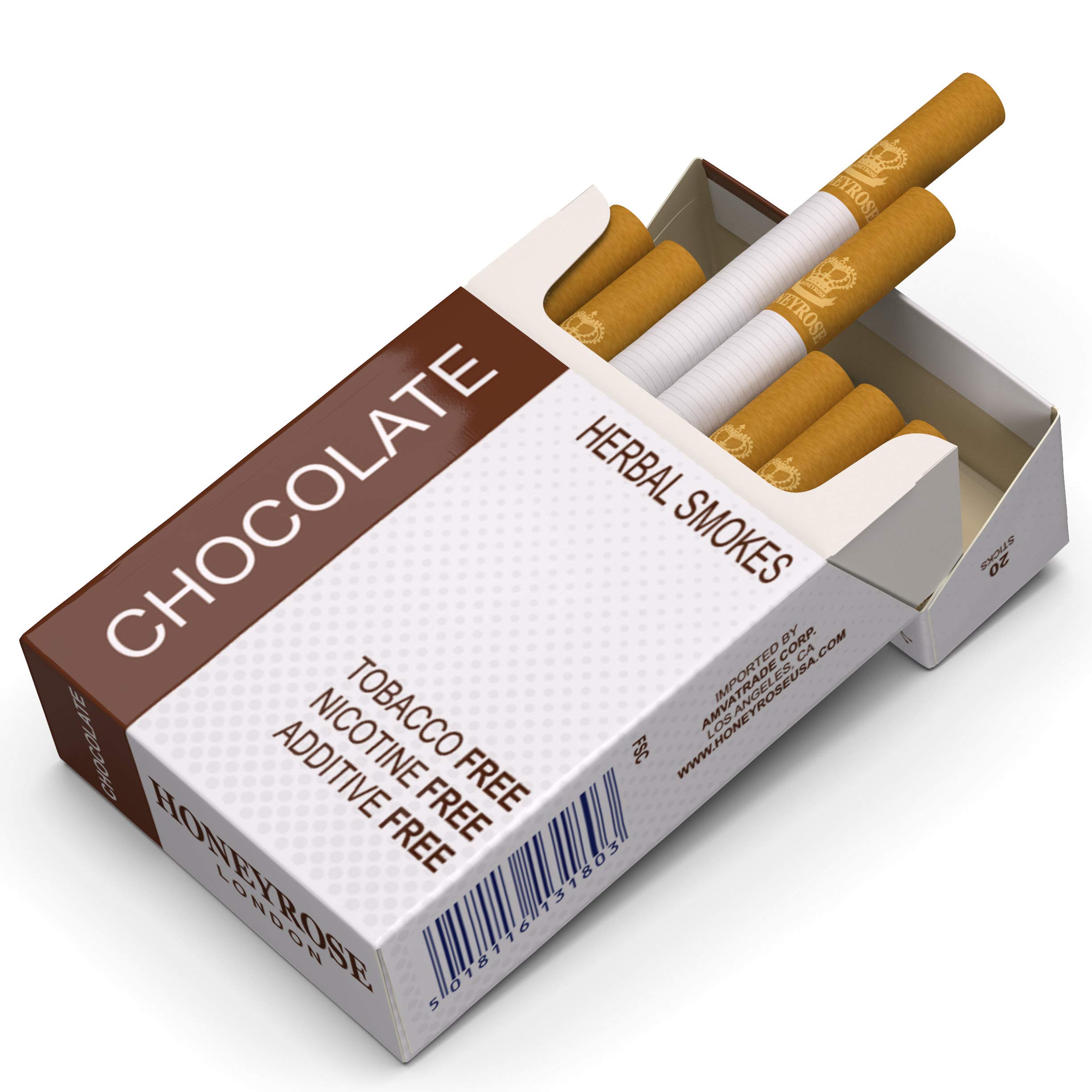 Honeyrose CHOCOLATE Tobacco-Free & Nicotine-Free Herbal Cigarettes – Natural Relaxation for Stress Relief & Social Occasions
