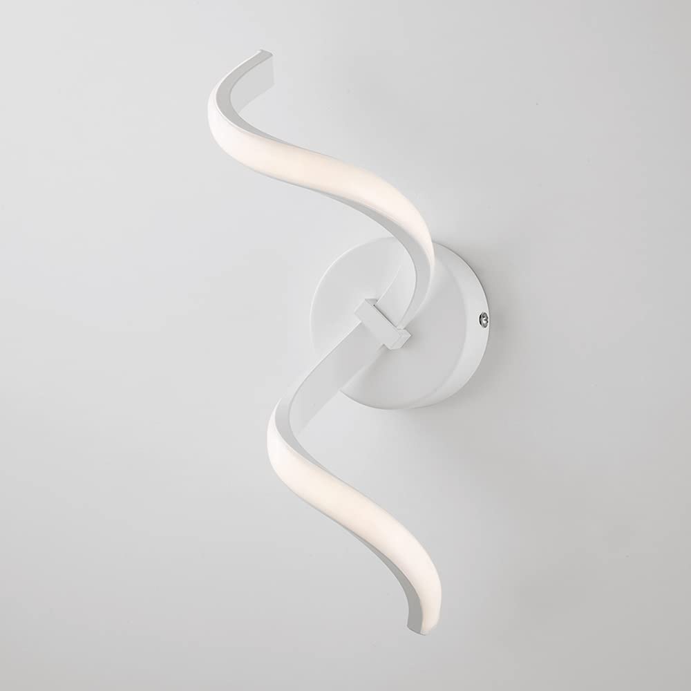 Modern White LED Wall Sconce - Contemporary Design, Energy Efficient Indoor Lighting for Living Room, Bedroom, Hallway (Model: BON-160)