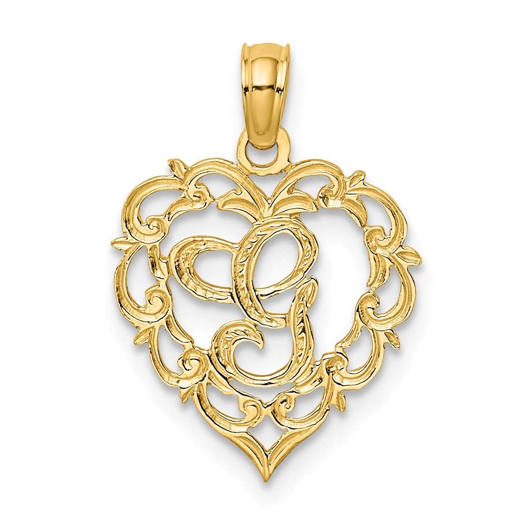 14K Gold Personalized Monogram Initial Necklace - Custom G Script Letter Name Heart Pendant Jewelry for Women | Romantic Gift for Anniversary, Valentine's Day & Special Occasions