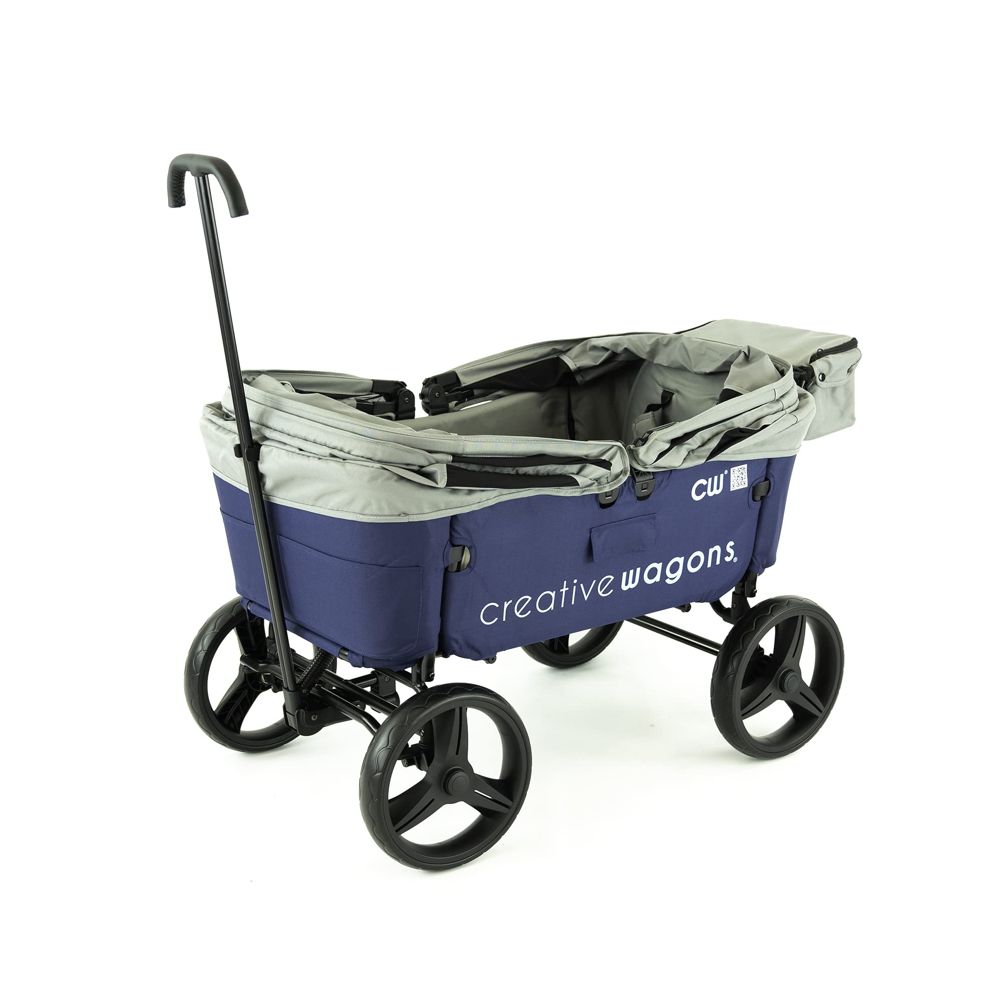 Best Collapsible Stroller Wagon for Kids - All-Terrain Push & Pull Convertible Bench Cart with Removable Canopy | Perfect for Outdoor Adventures, Beach Trips, and Family Picnics