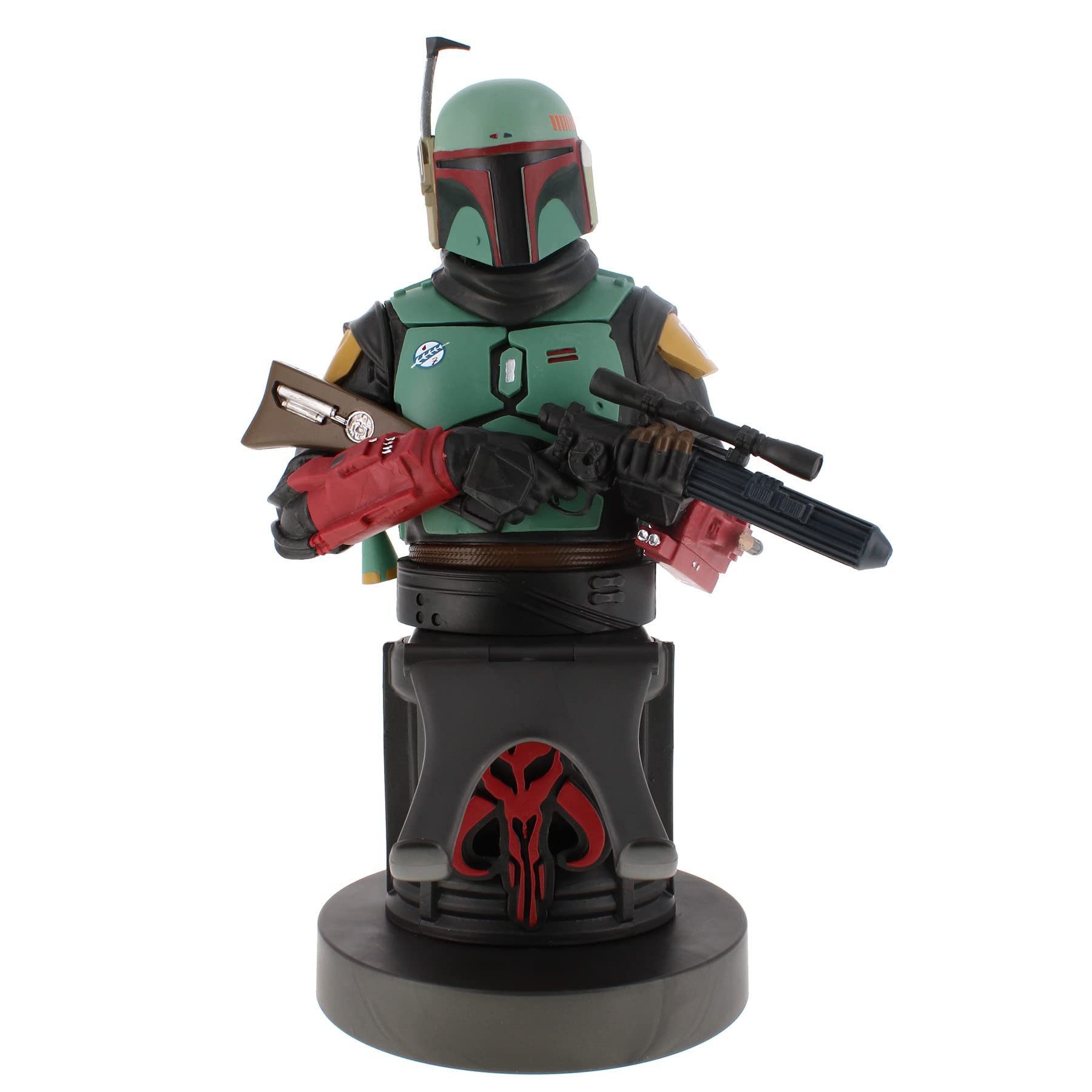 The Mandalorian Boba Fett Licensed Phone & Gaming Controller Stand - Premium Device Holder with Cable Management | Perfect for Gaming Setups, Office Desks & Star Wars Collectors