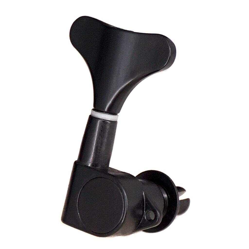 Black Sealed Button Tuning Pegs Tuners for 5-String Electric Bass Guitar Parts (2L3R) - Perfect for Bass Guitar Maintenance, Repair, and Upgrades
