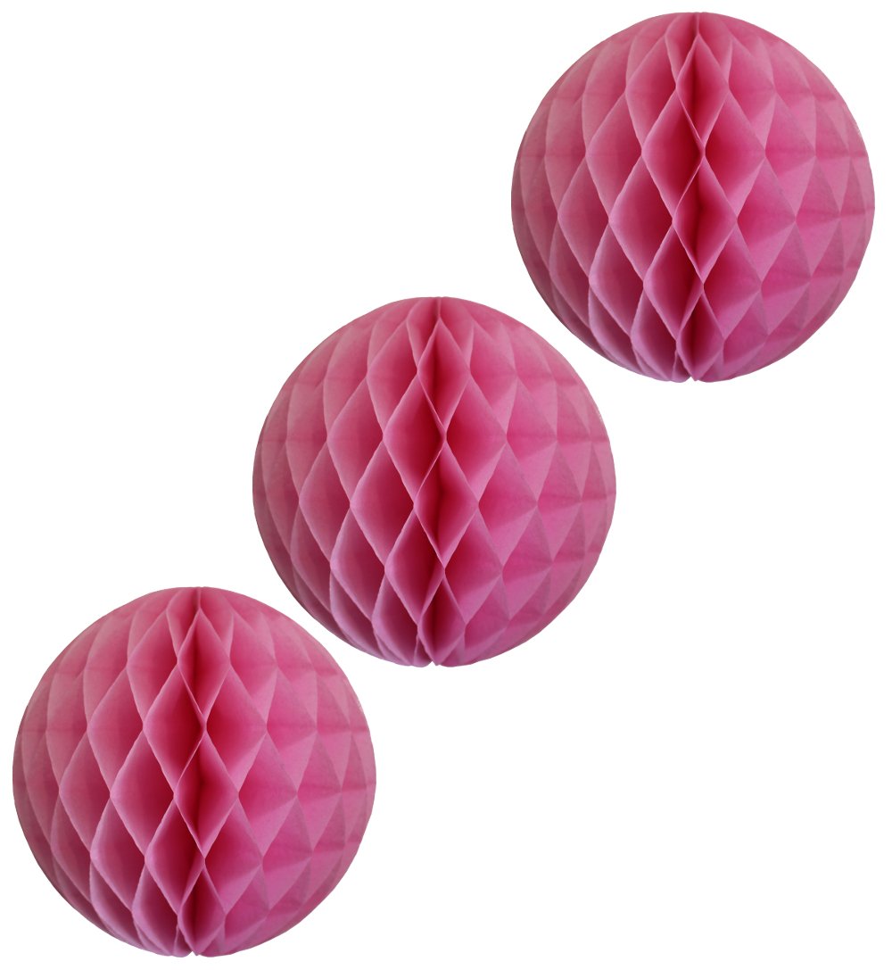 3-Pack 8 Inch Honeycomb Tissue Balls in Dusty Rose - Perfect for Baby Showers, Weddings & Party Decorations