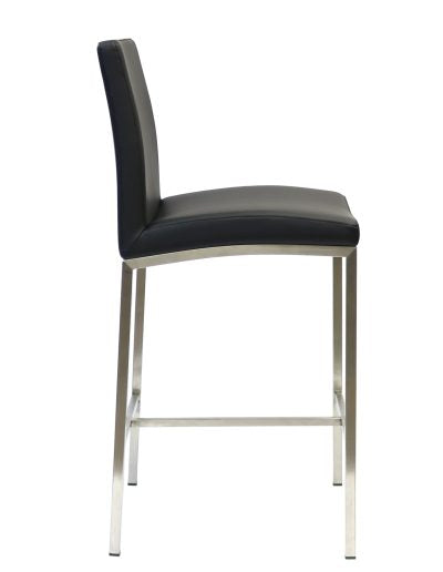 Adam Stool in Black - Modern Bar Stool for Kitchen, Dining & Home Decor - Adjustable Height & Comfortable Seating for Living Room, Office or Cafe