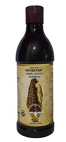 Navjeevan Herbal Satreetha Shampoo - 100% Natural Anti-Dandruff & Hair Loss Treatment for All Hair Types (300ml) - Gentle Daily Use for Healthy Scalp & Stronger Hair