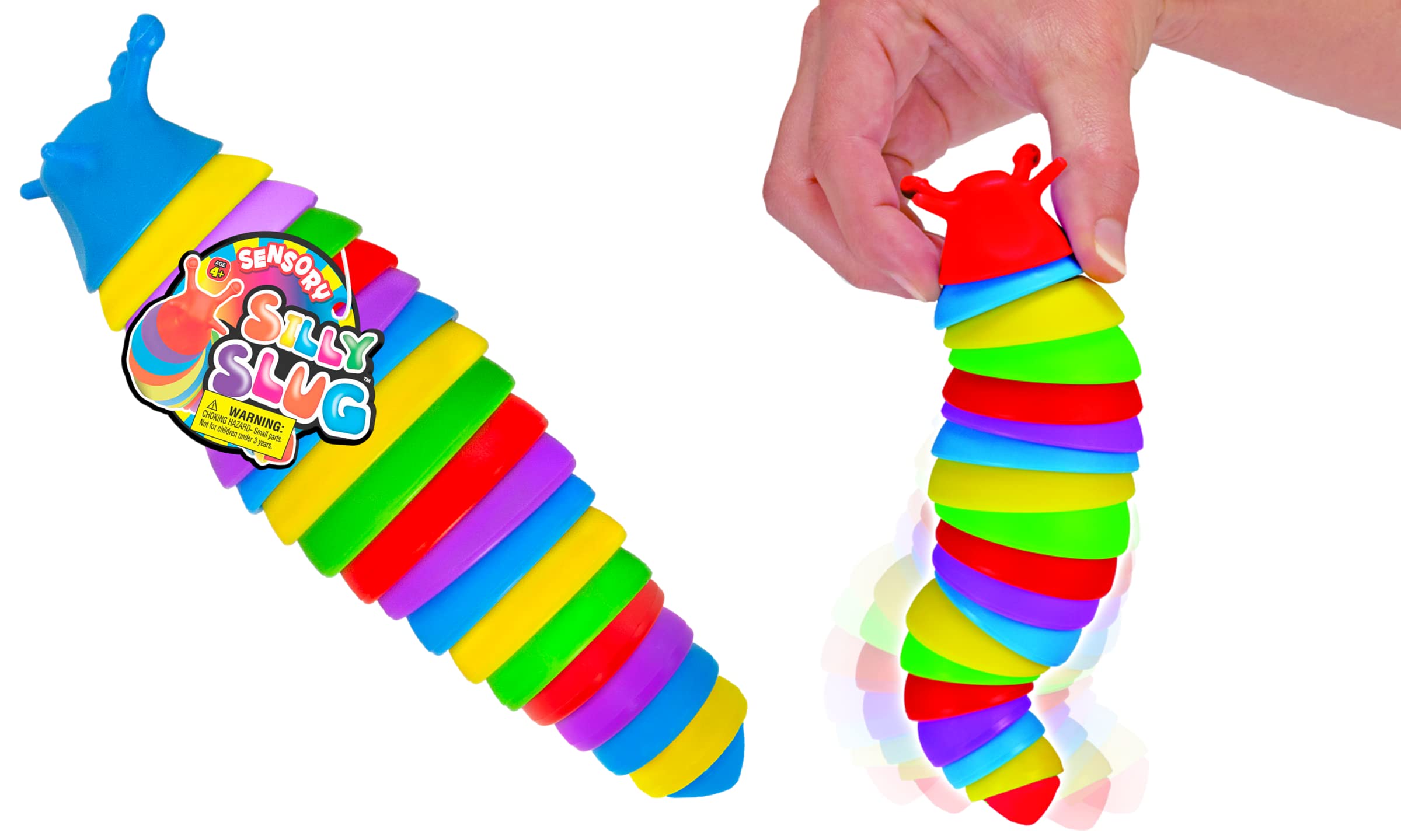 Fidget Slug Articulated Worm Sensory Toy with Sounds - Fun Crawling Insect Fidget Pack for Kids, Toddlers & Adults - Stress Relief & Anxiety Toys for Boys, Girls - Perfect for Bathtub Play, Classroom, Travel & ADHD Focus Aid (1 Unit)