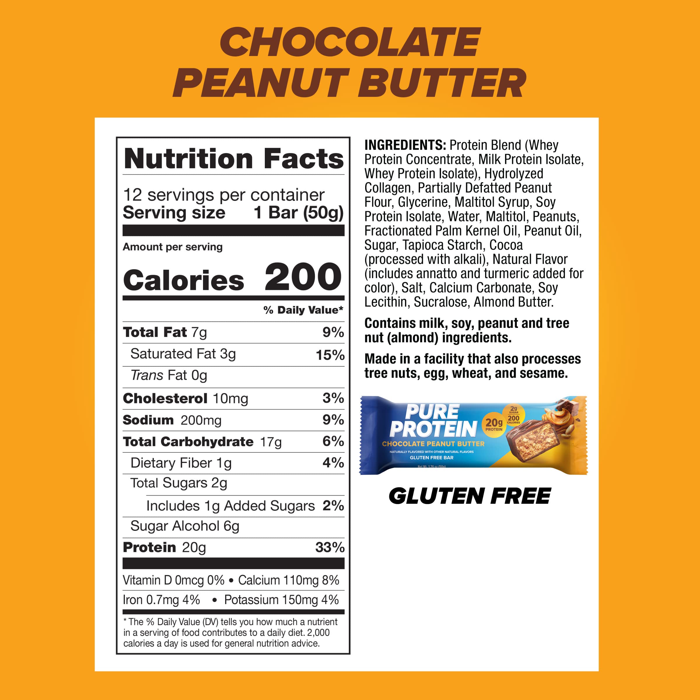 Body Fortress 100% Whey Protein Powder Vanilla 1.74lbs & Pure Protein Bars Chocolate Peanut Butter 12 Count 1.76oz - Post Workout Recovery & Muscle Building Supplement for Athletes & Fitness Enthusiasts