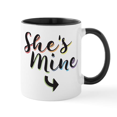 White/Black Inside - She's Mine Gay Pride Mug