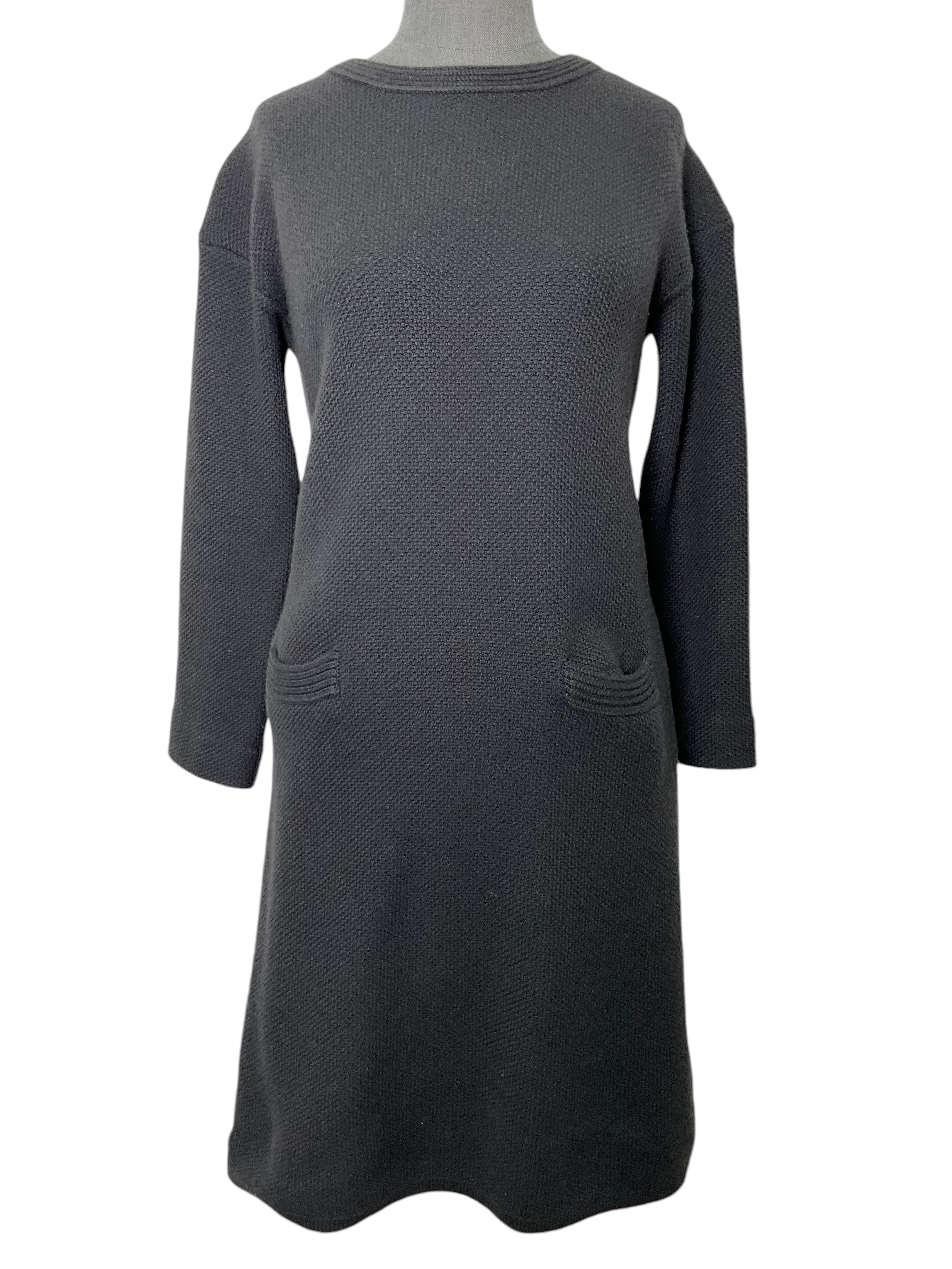 LORO PIANA Baby Cashmere Midi Dress with Front Pockets - Size S | Soft Luxury Cashmere Dress for Women | Perfect for Office, Brunch & Special Occasions